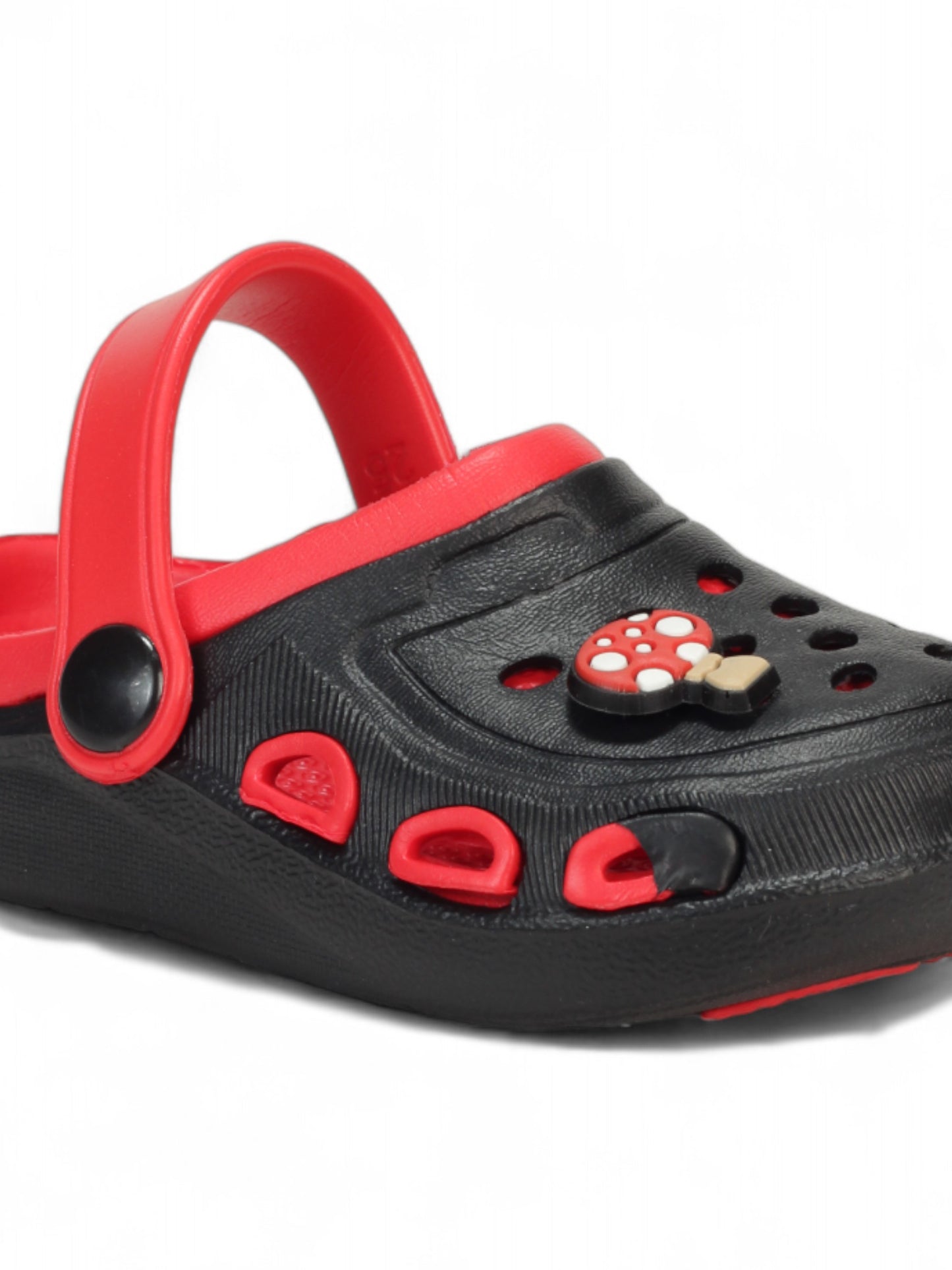 Mushroom Applique Anti-Slip Clogs - Black