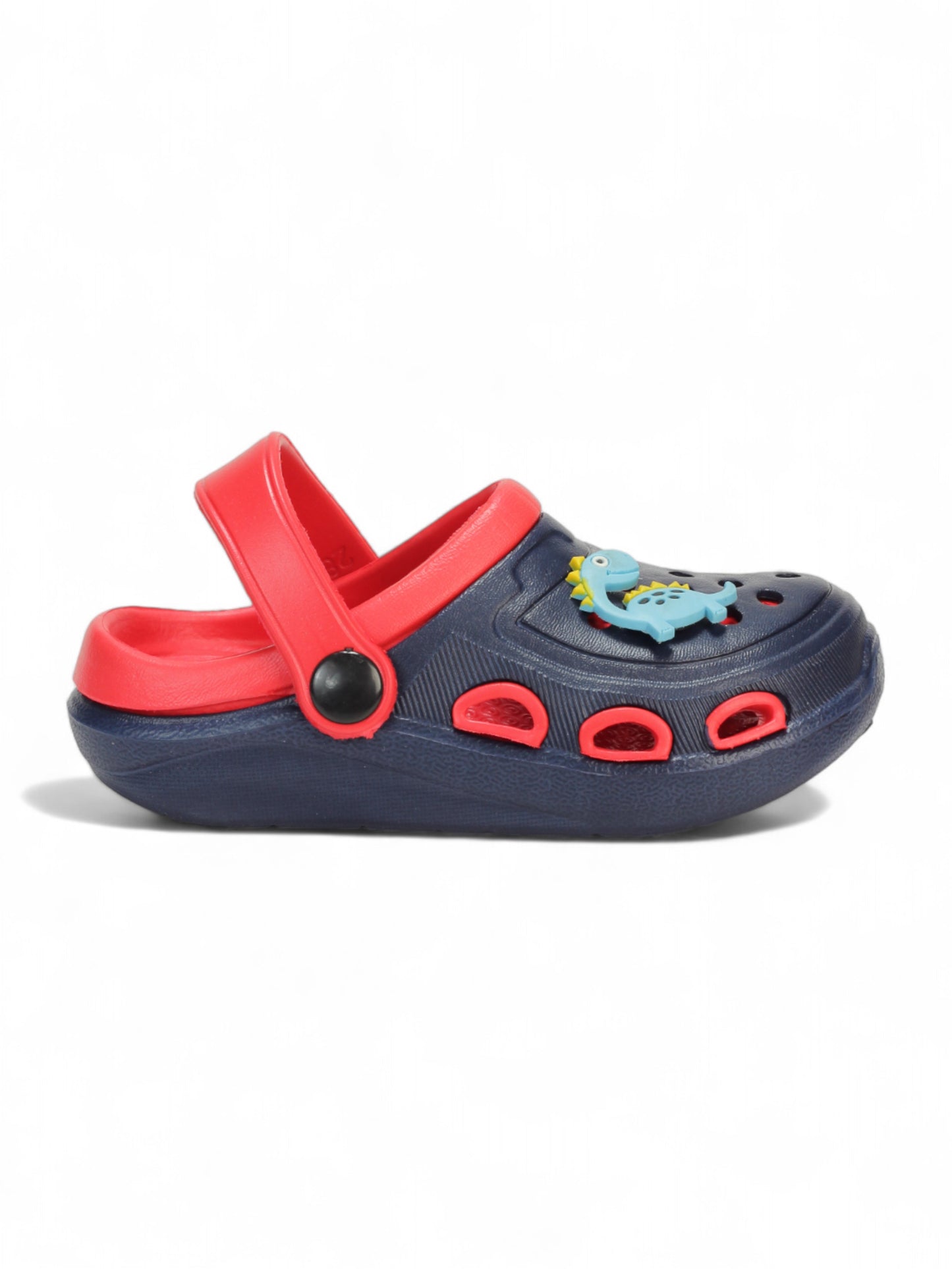 Dinosaur Applique Anti-Slip Clogs - Navy Blue