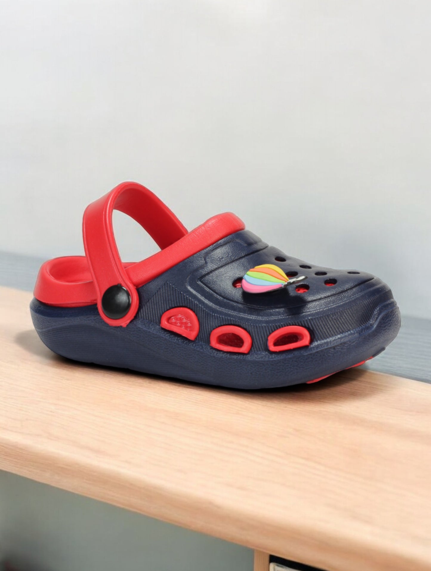 Hot Air Balloon Applique Anti-Slip Clogs - Navy Blue