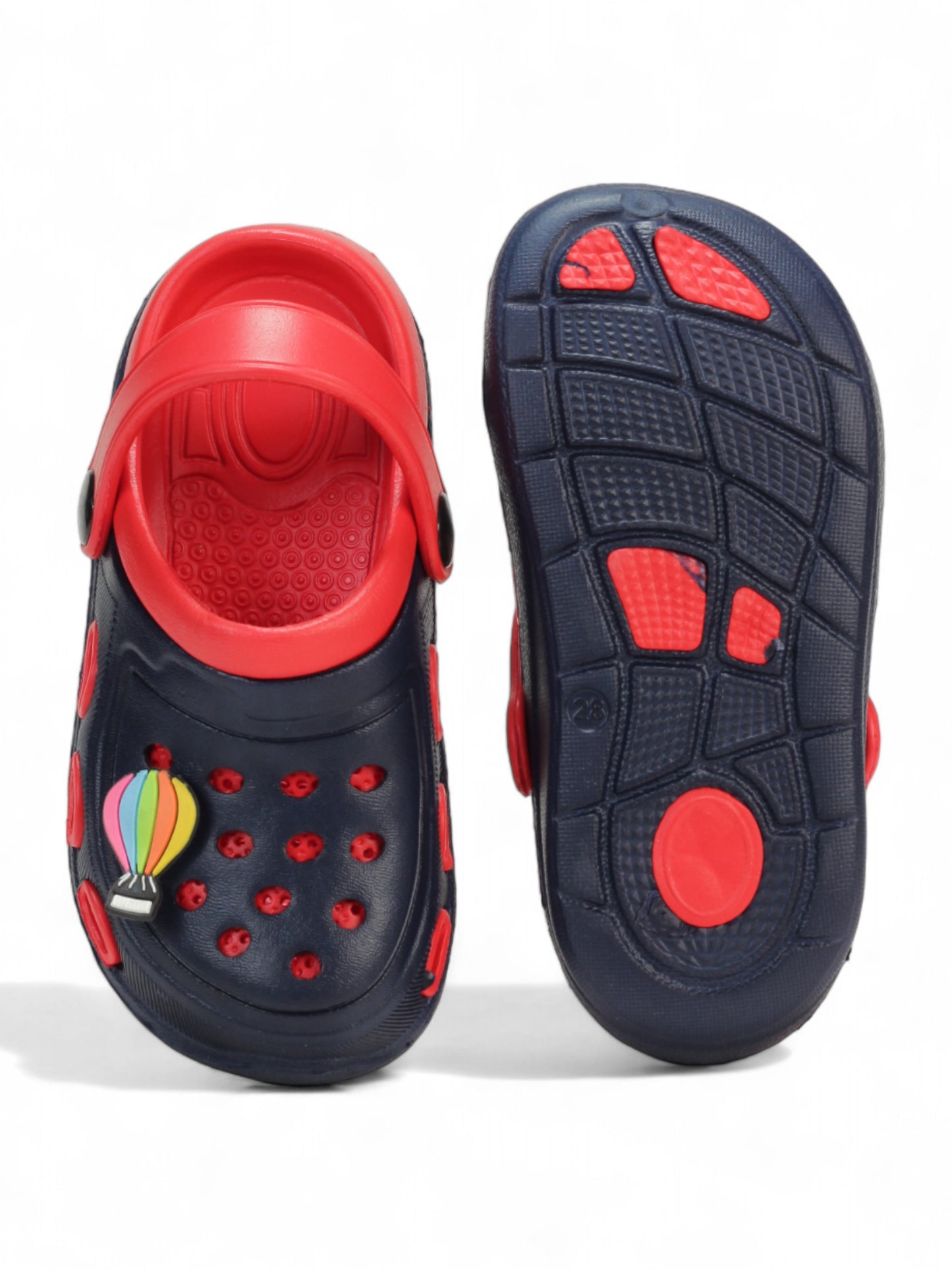 Hot Air Balloon Applique Anti-Slip Clogs - Navy Blue