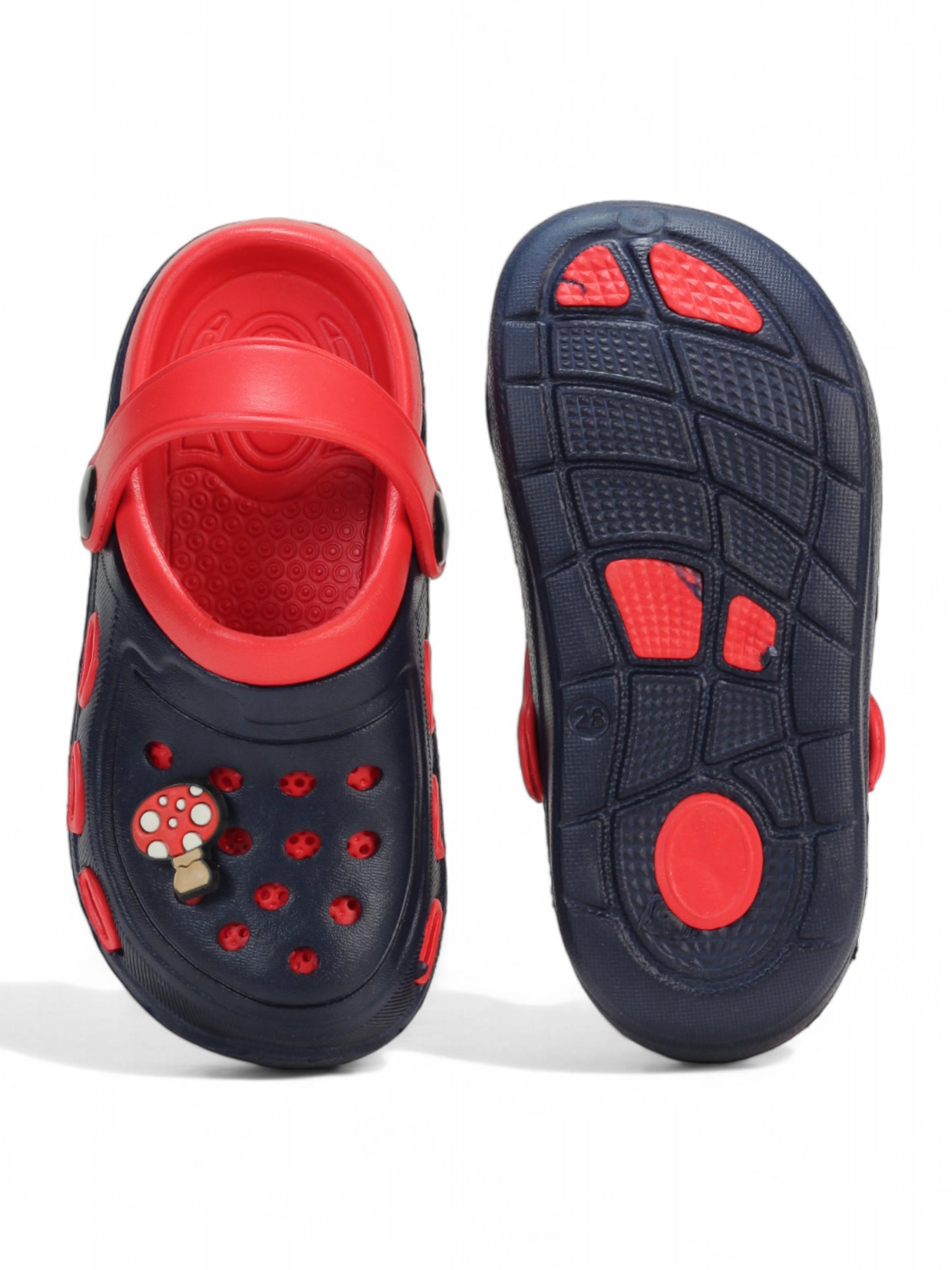 Mushroom Applique Anti-Slip Clogs - Navy Blue