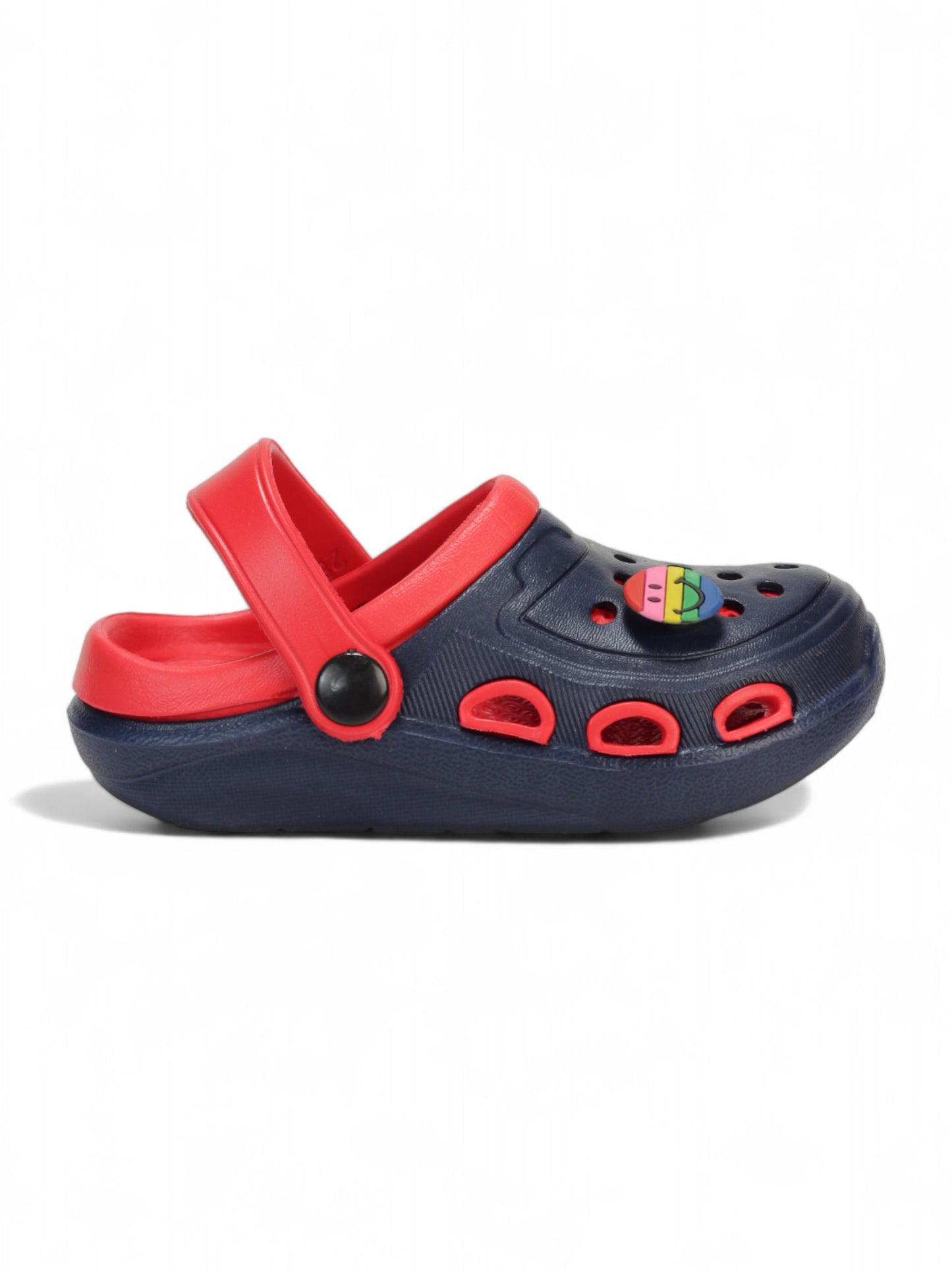 Smily Applique Anti-Slip Clogs - Navy Blue