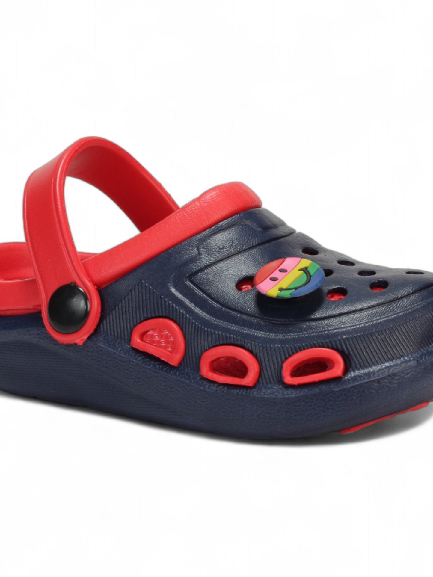 Smily Applique Anti-Slip Clogs - Navy Blue