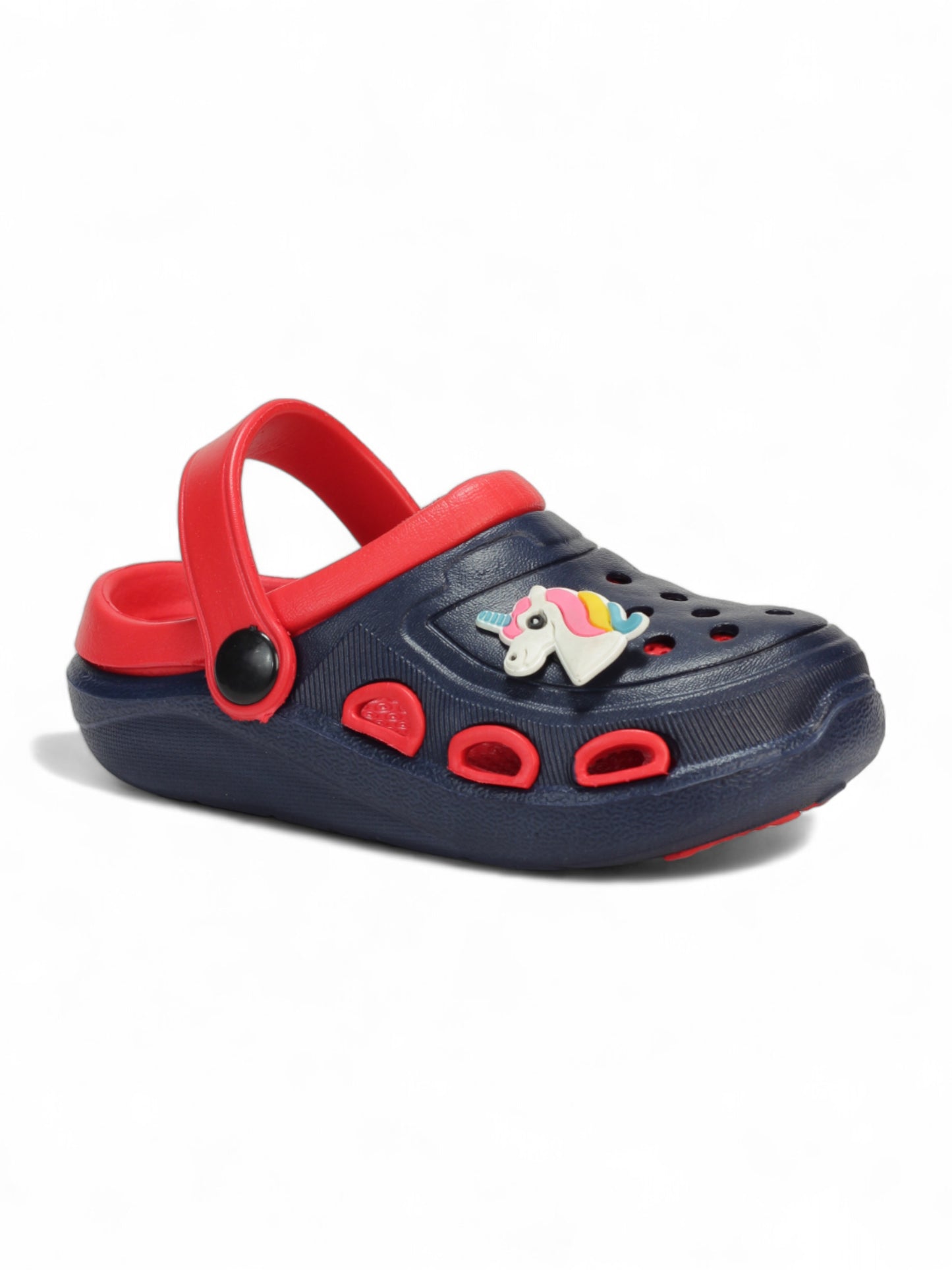 Unicorn Applique Anti-Slip Clogs - Navy Blue