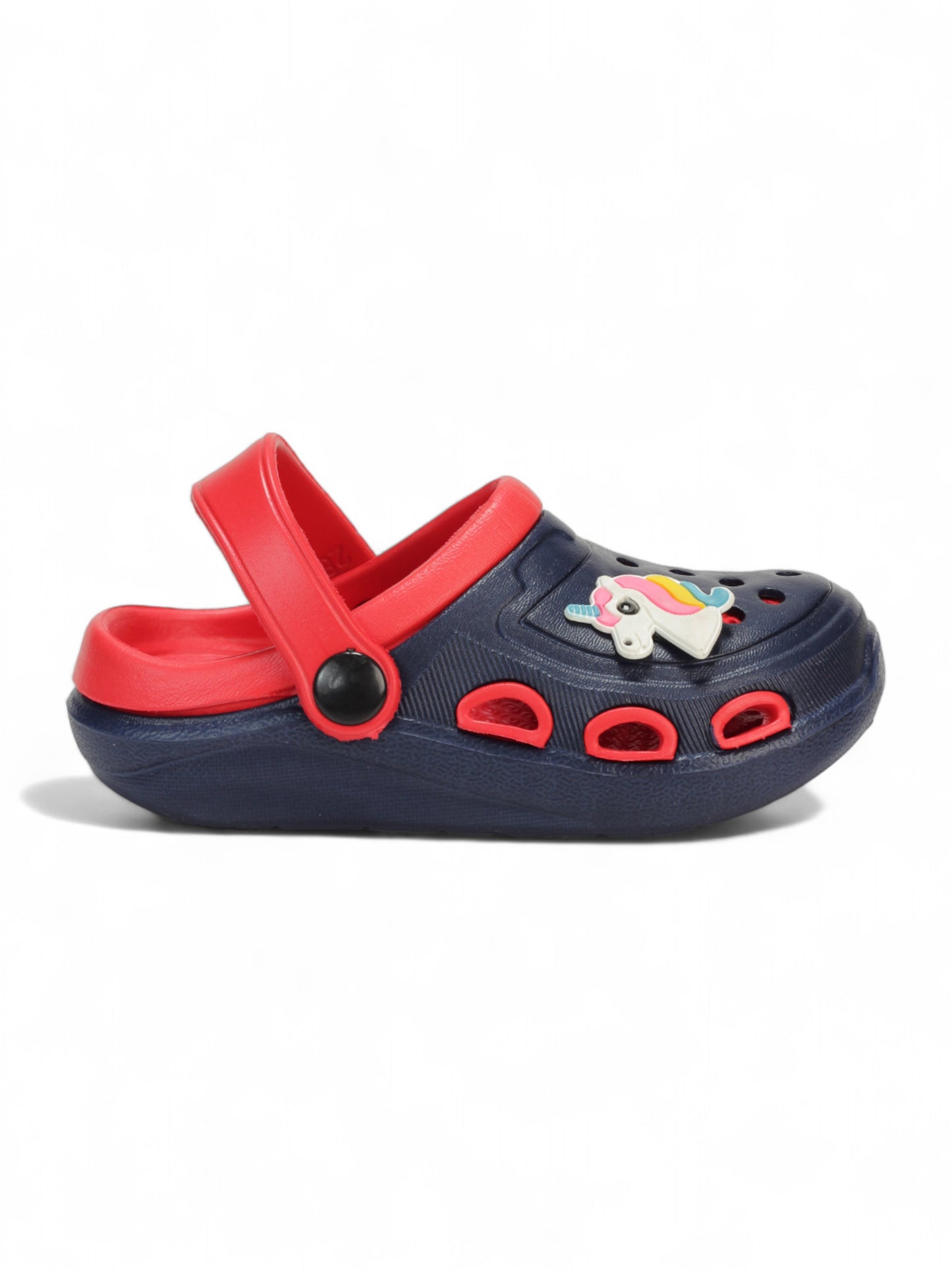 Unicorn Applique Anti-Slip Clogs - Navy Blue