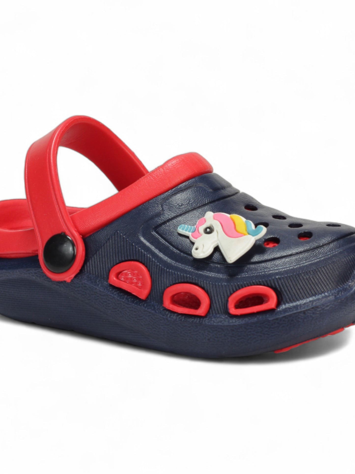Unicorn Applique Anti-Slip Clogs - Navy Blue