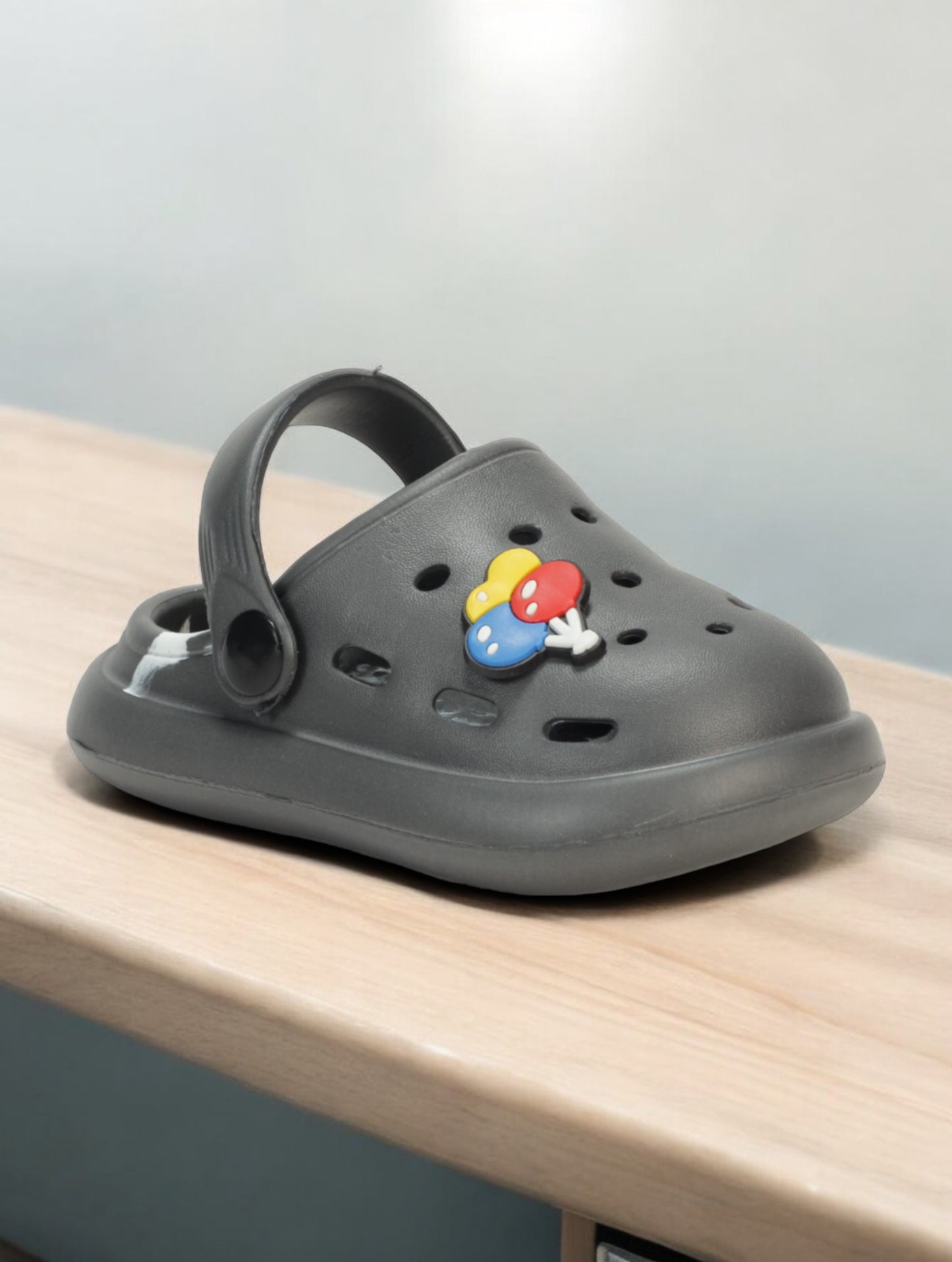 Marble Look Balloon Applique Anti-Slip Clogs - Grey