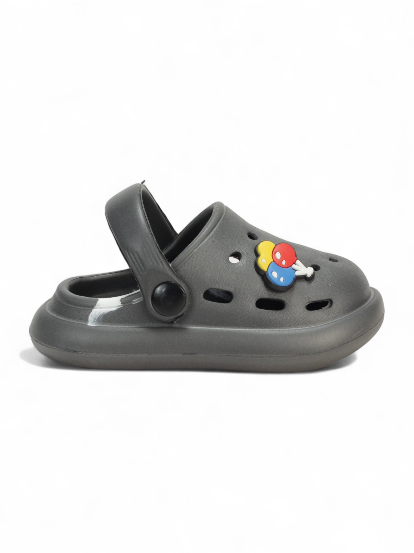Marble Look Balloon Applique Anti-Slip Clogs - Grey