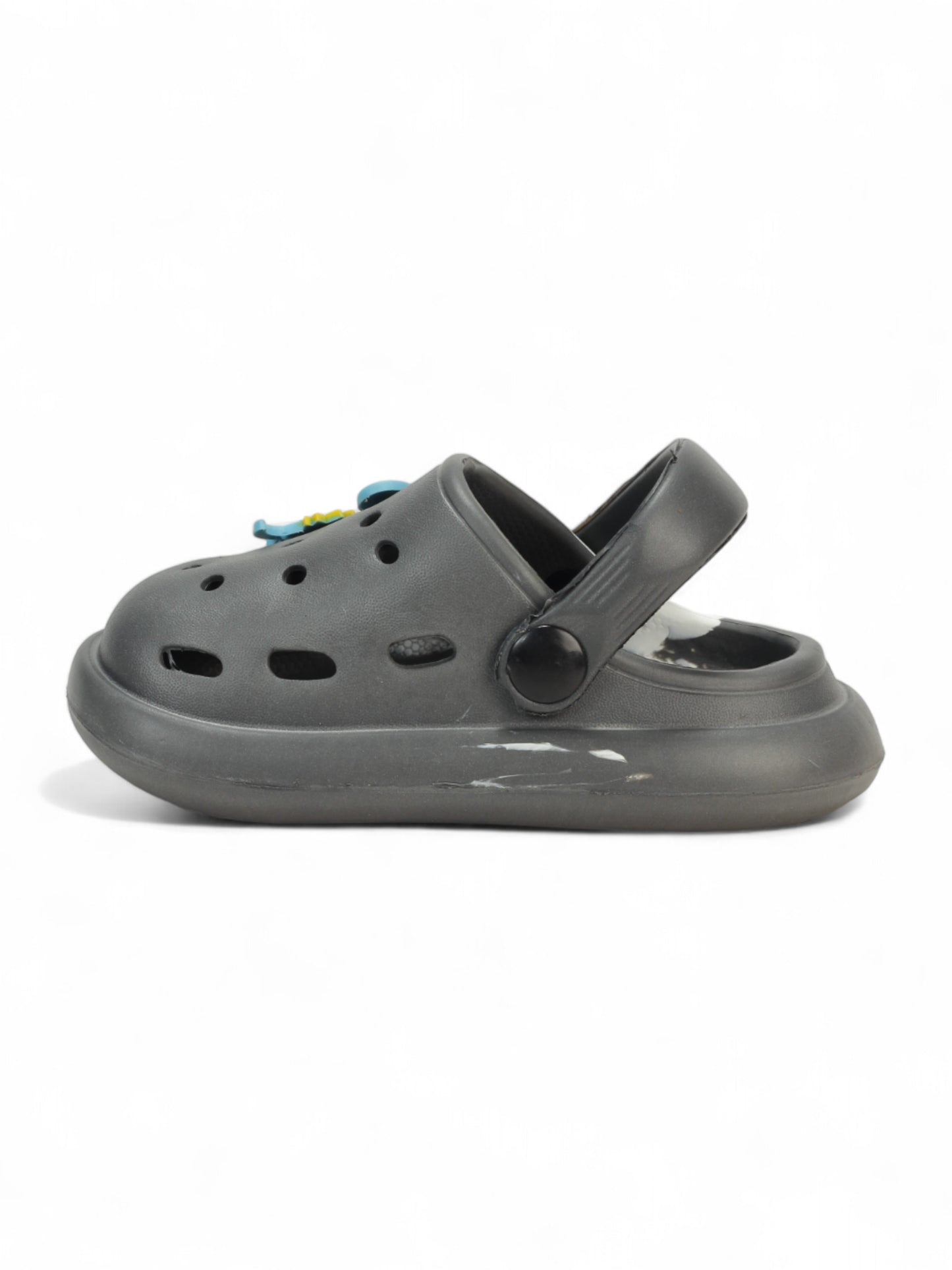 Marble Look Dinosaur Applique Anti-Slip Clogs - Grey