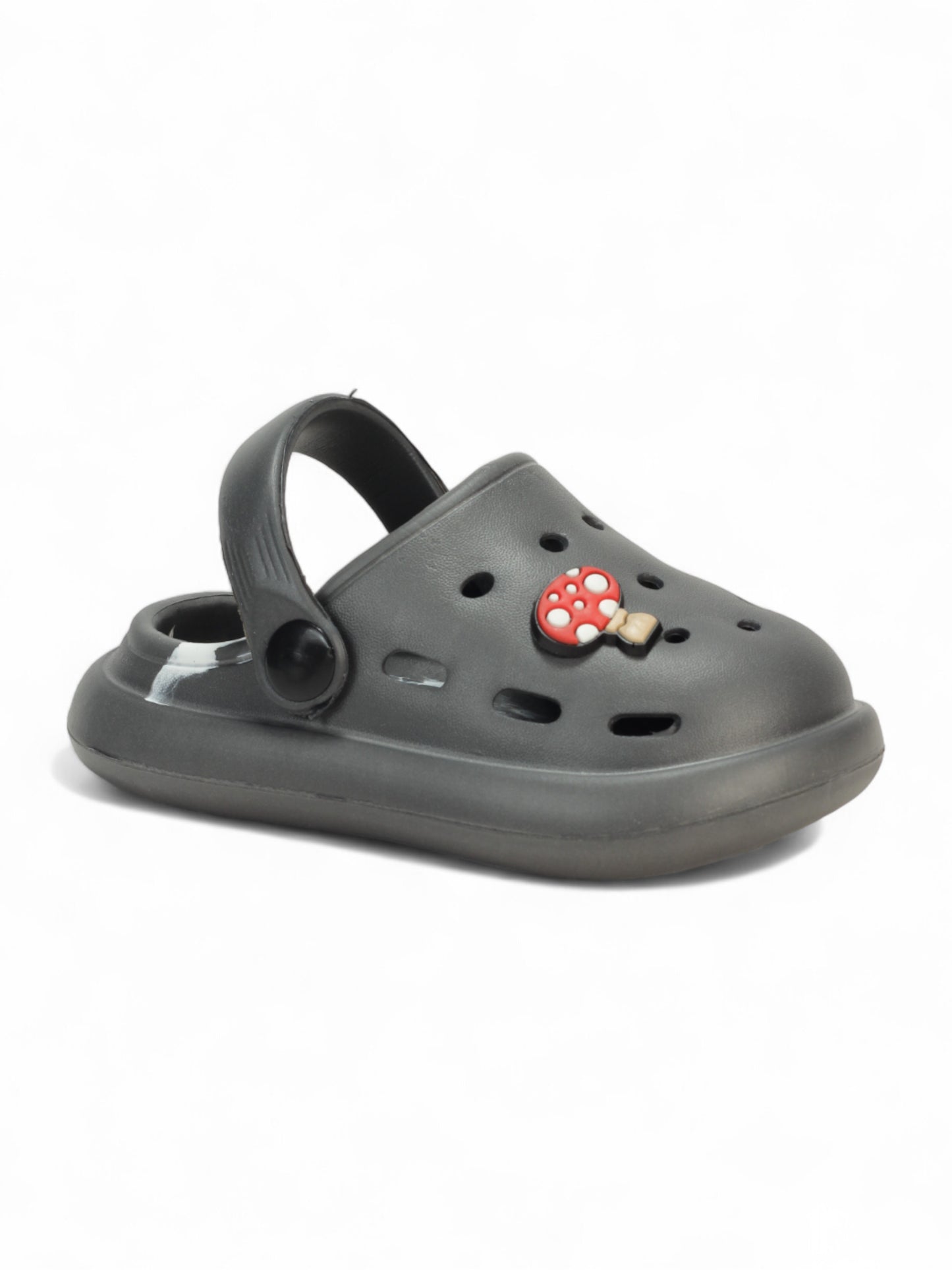 Marble Look Mushroom Applique Anti-Slip Clogs - Grey