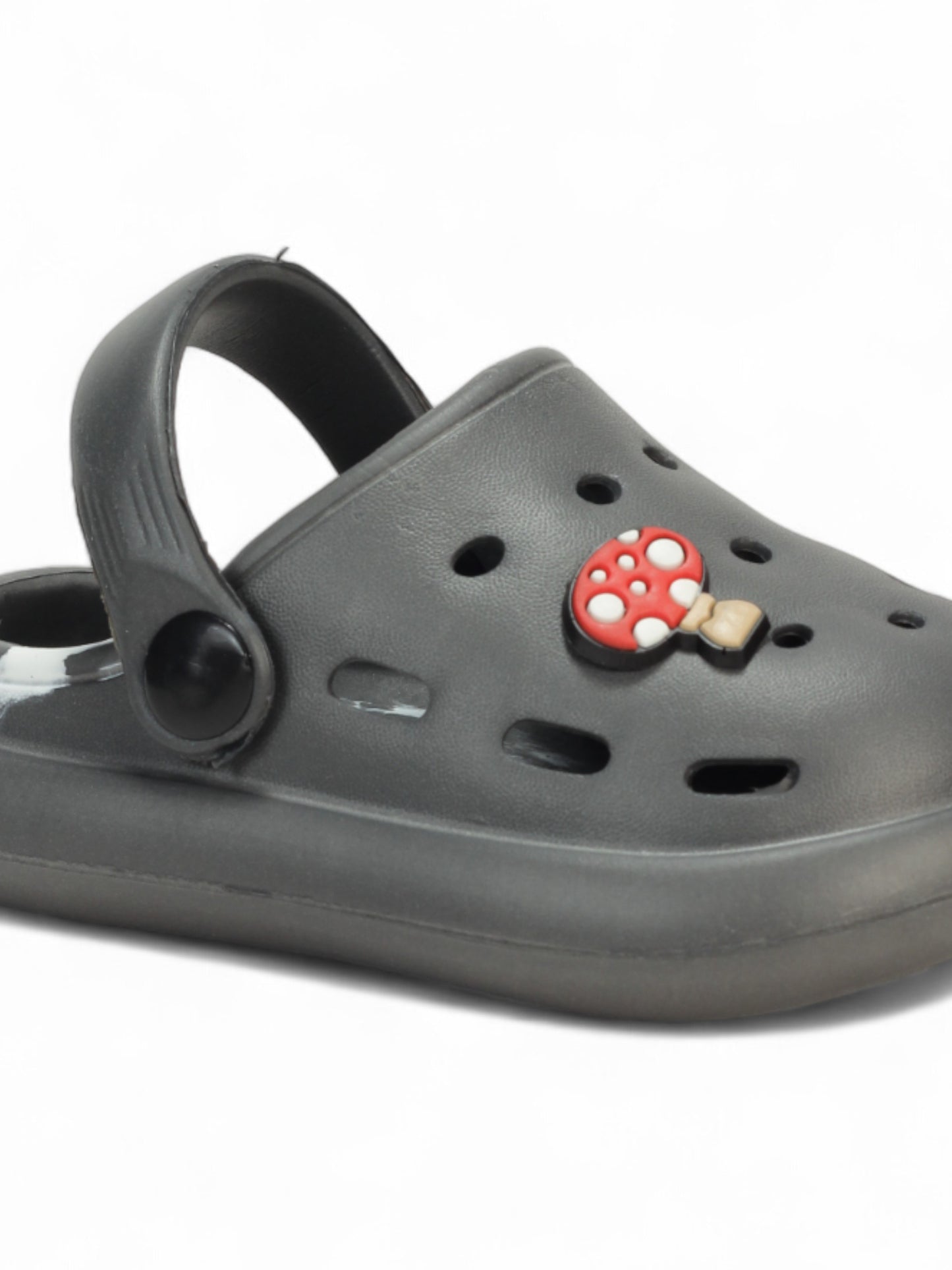 Marble Look Mushroom Applique Anti-Slip Clogs - Grey