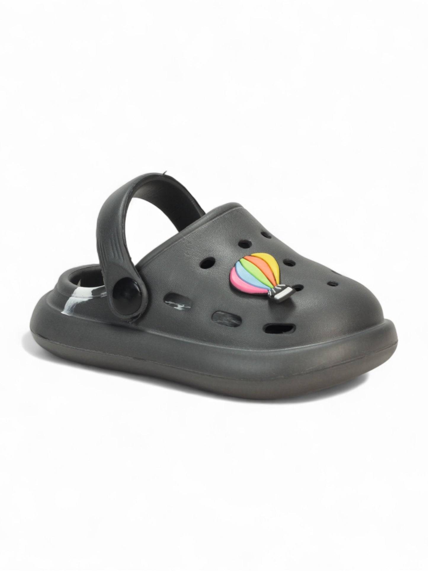 Marble Look Hot Air Balloon Applique Anti-Slip Clogs - Grey
