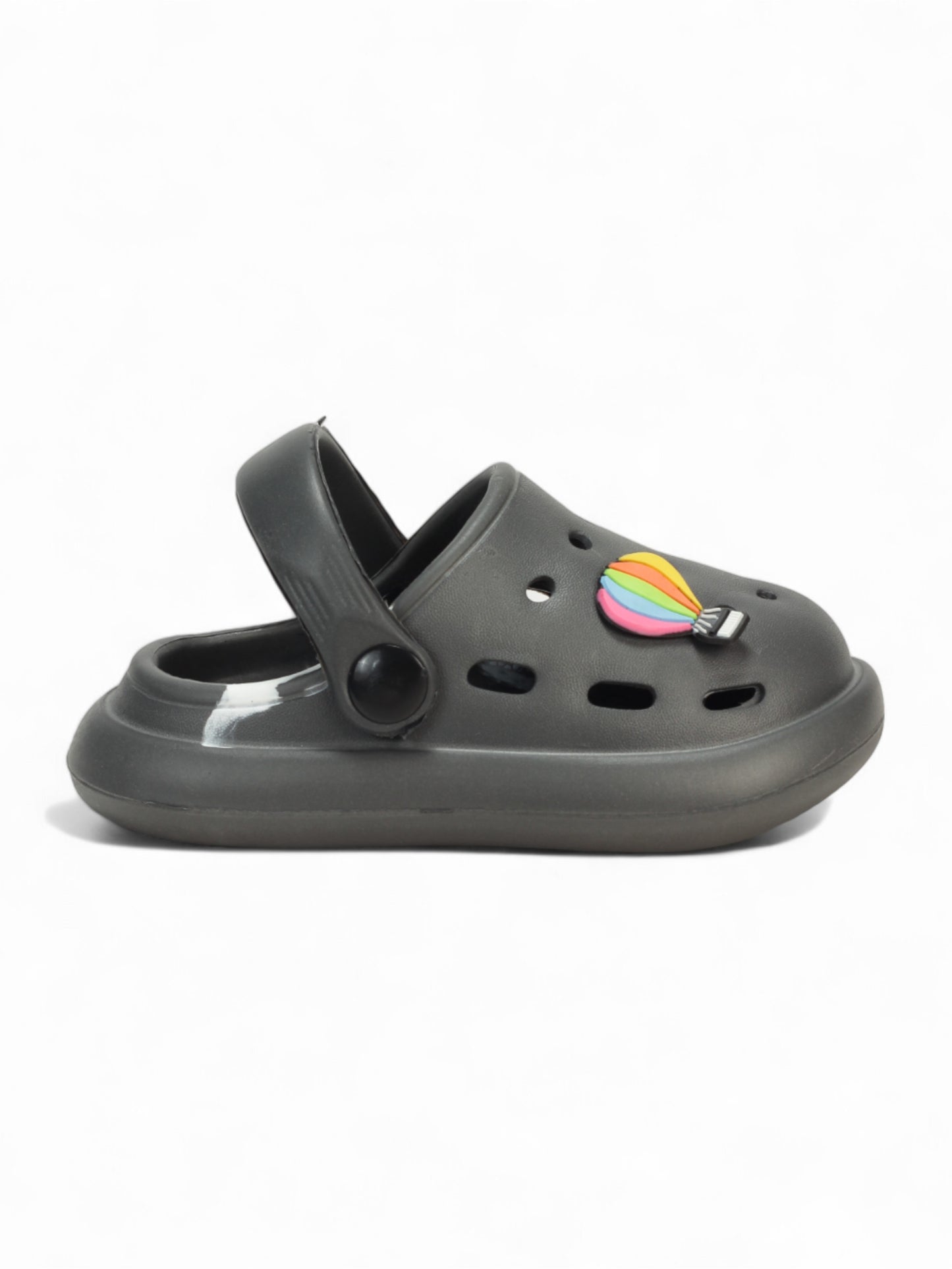 Marble Look Hot Air Balloon Applique Anti-Slip Clogs - Grey