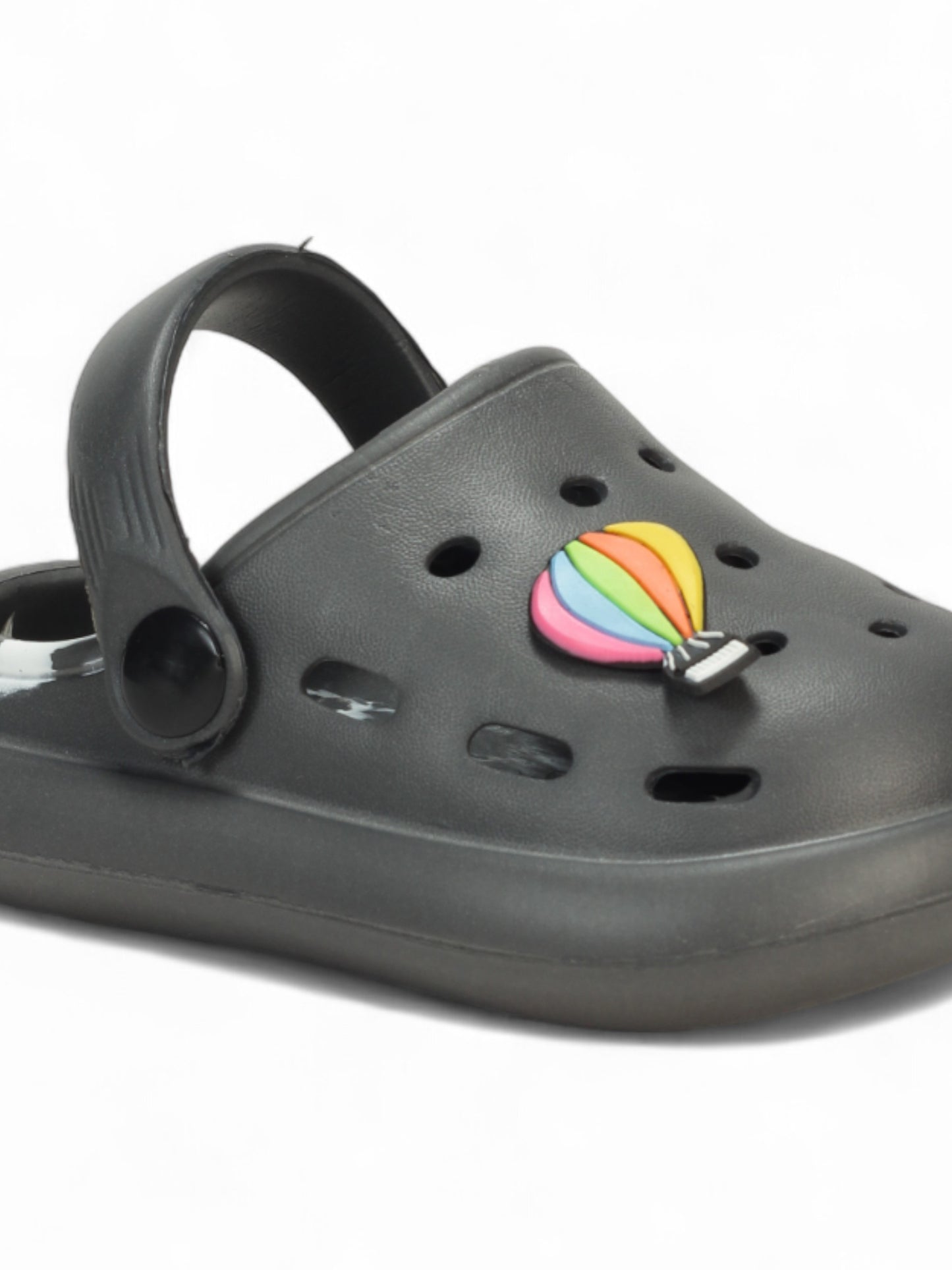 Marble Look Hot Air Balloon Applique Anti-Slip Clogs - Grey