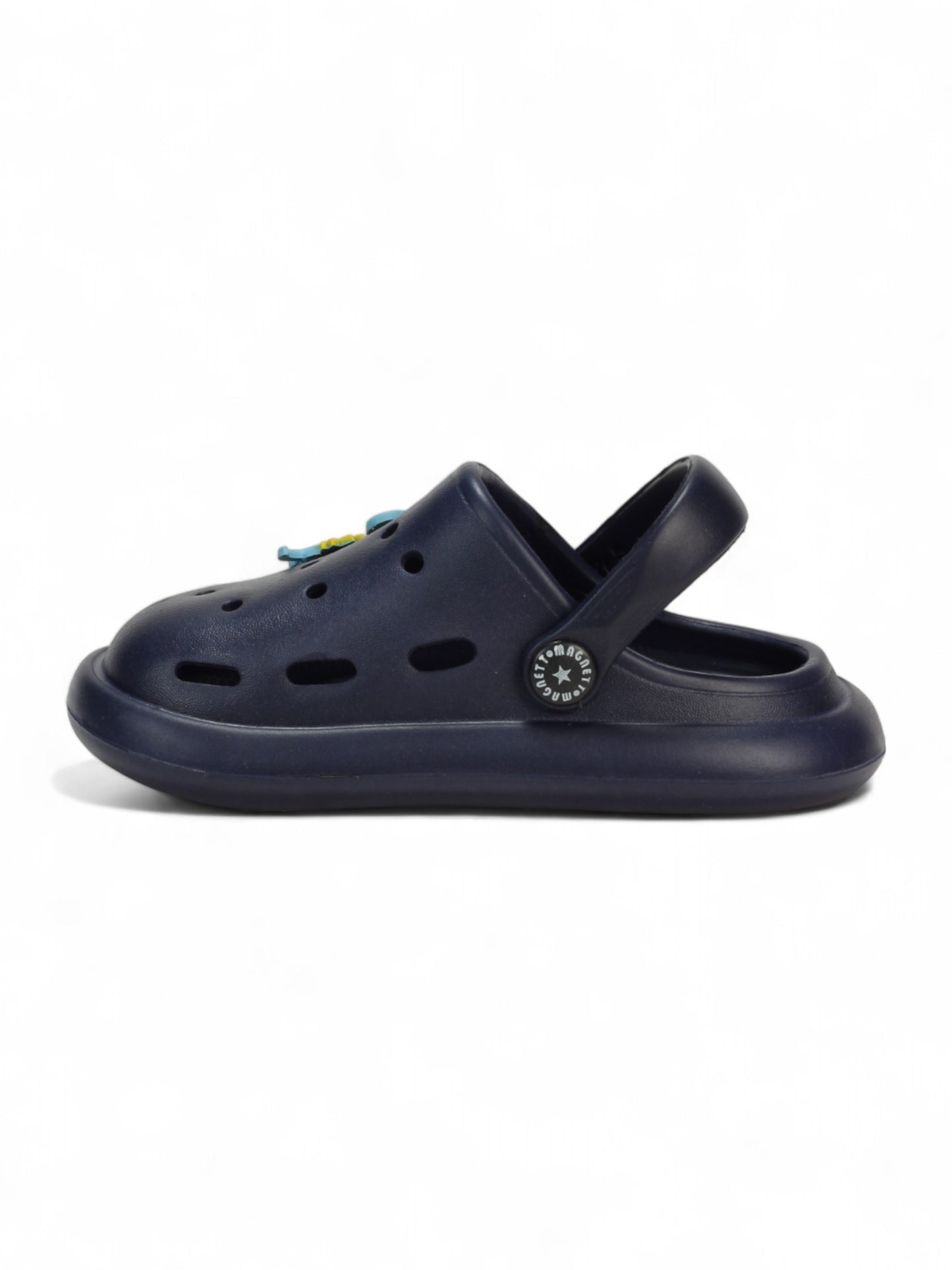 Marble Look Dinosaur Applique Anti-Slip Clogs - Navy Blue