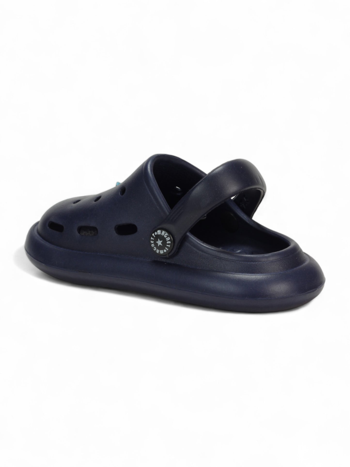 Marble Look Dinosaur Applique Anti-Slip Clogs - Navy Blue