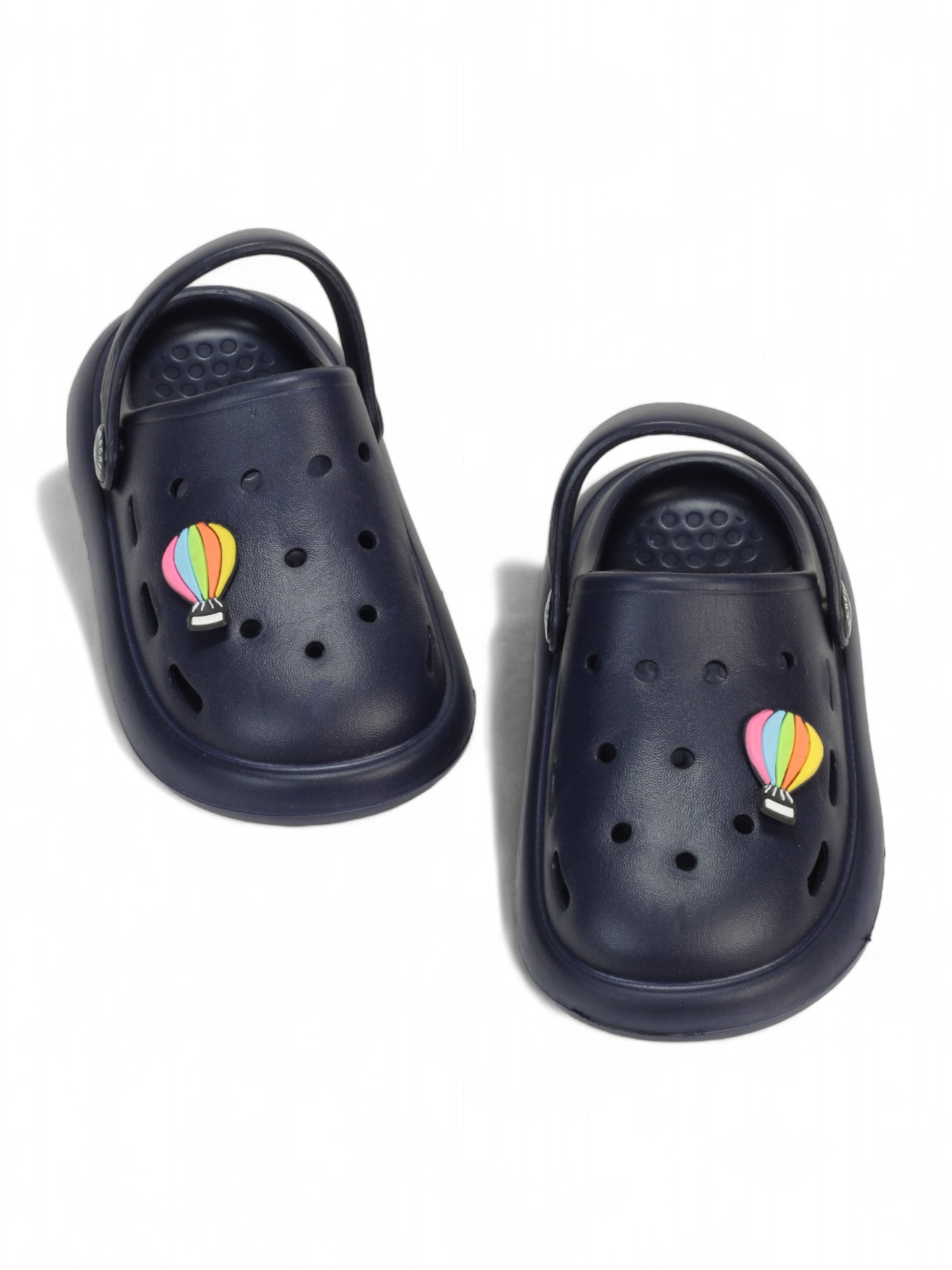 Marble Look Hot Air Balloon Applique Anti-Slip Clogs - Navy Blue