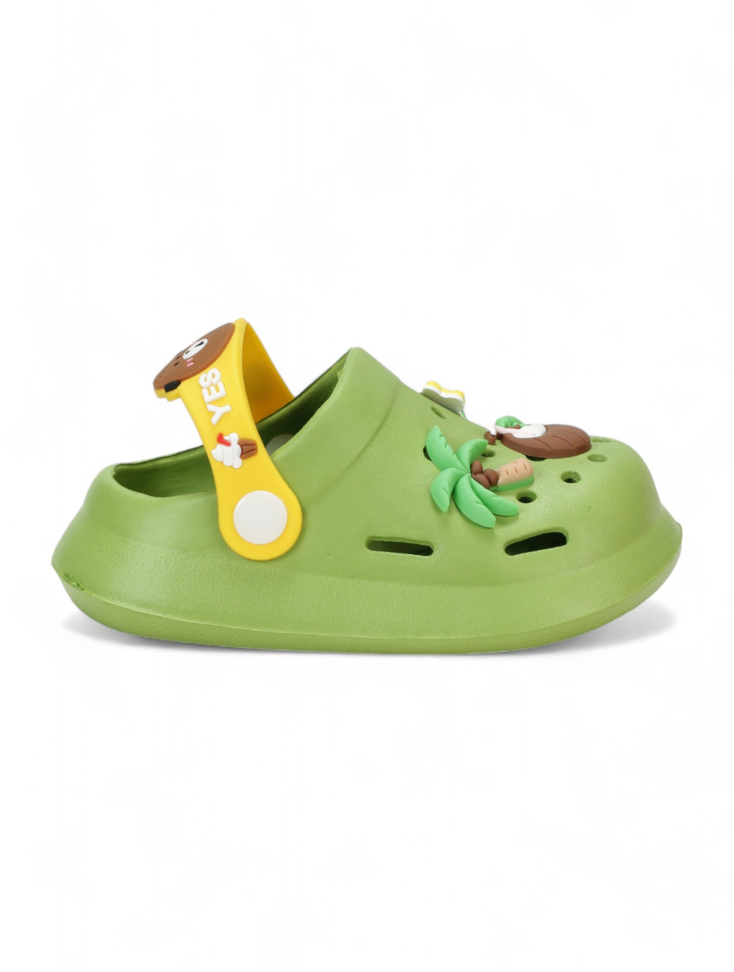Bear Applique Anti-Slip Clogs - Green
