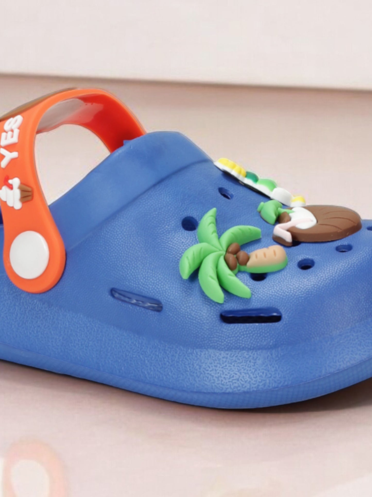 Bear Applique Anti-Slip Clogs - Navy Blue