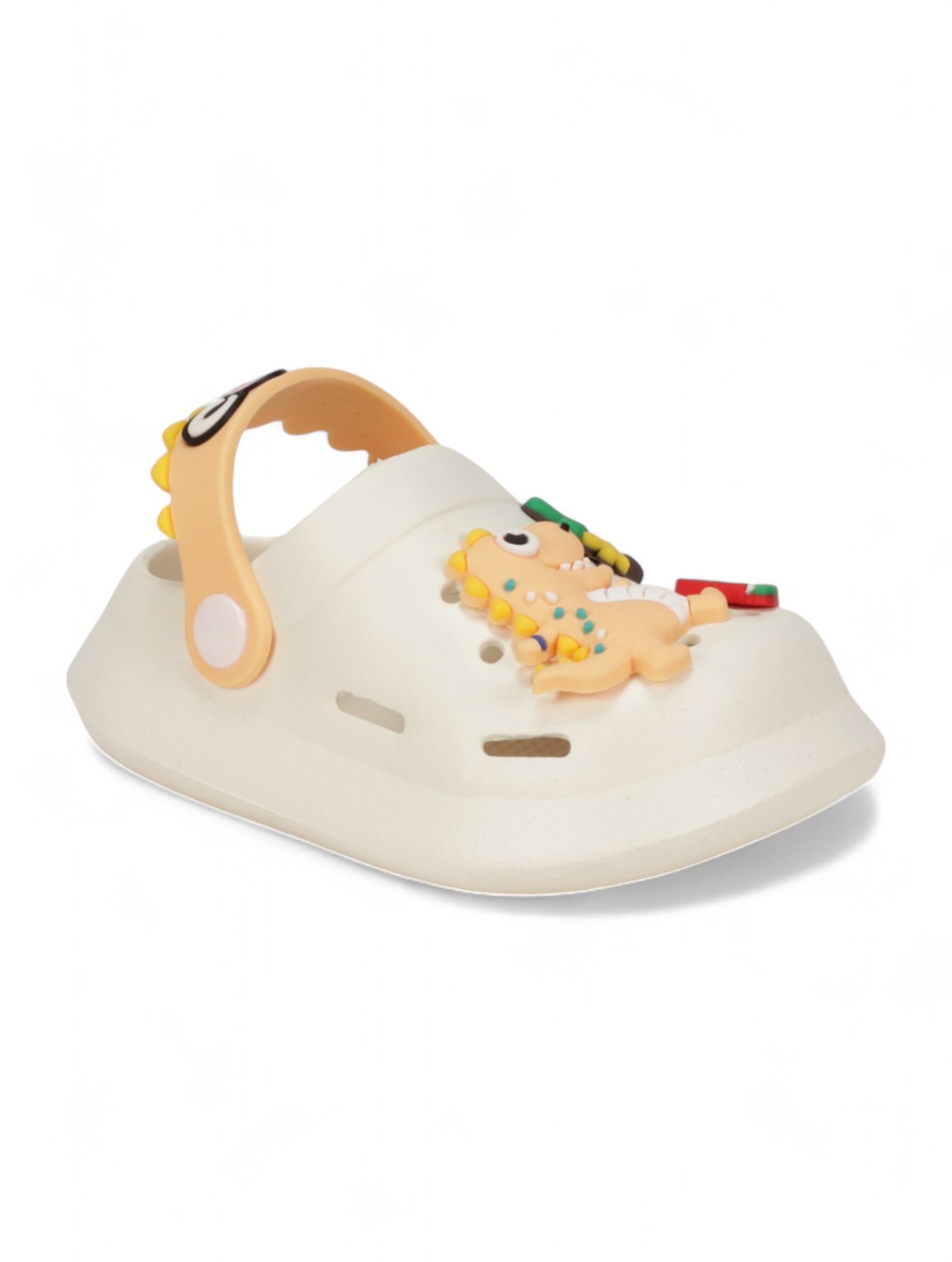 Crocodile Applique Anti-Slip Clogs - Cream