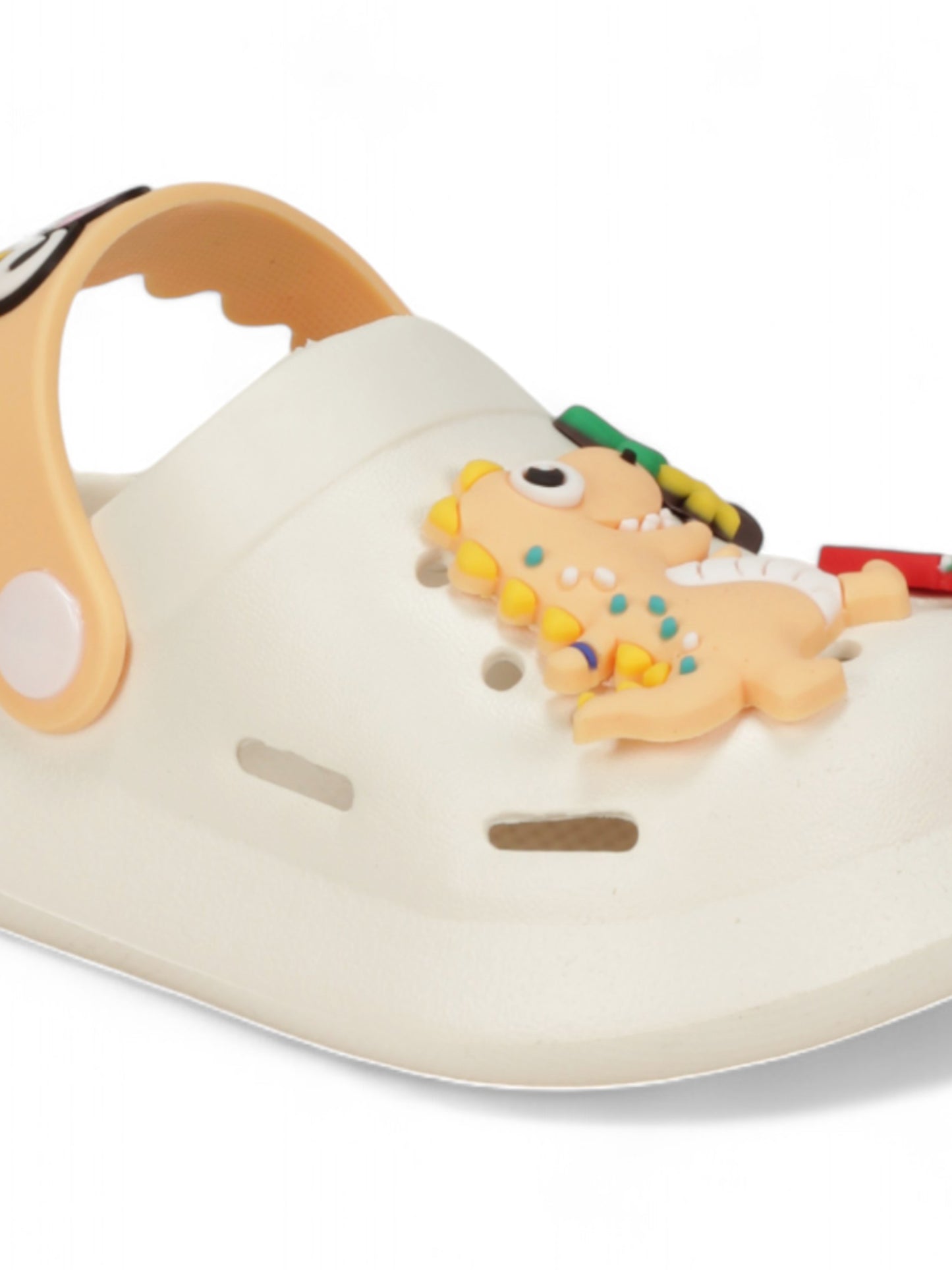 Crocodile Applique Anti-Slip Clogs - Cream