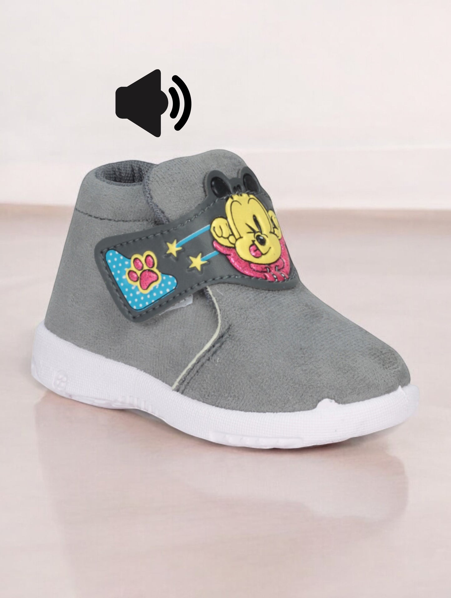 Coolz Musical Chu Chu Shoes With Velcro Closing - Grey