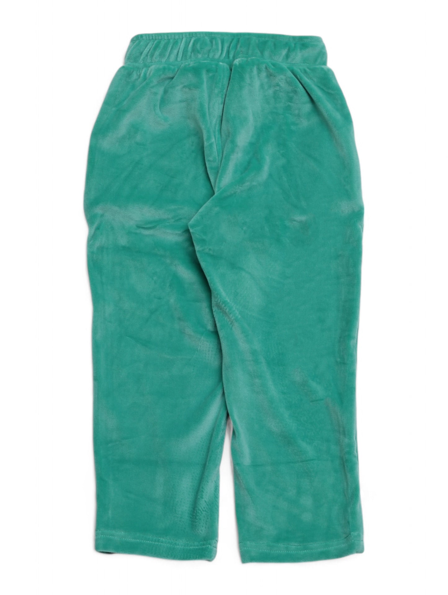 Velvet Finish Solid Colour Lower With Applique - Green