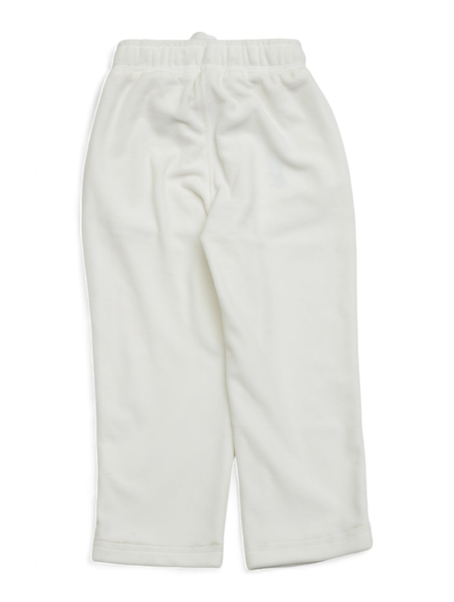 Velvet Finish Solid Colour Lower With Applique - White