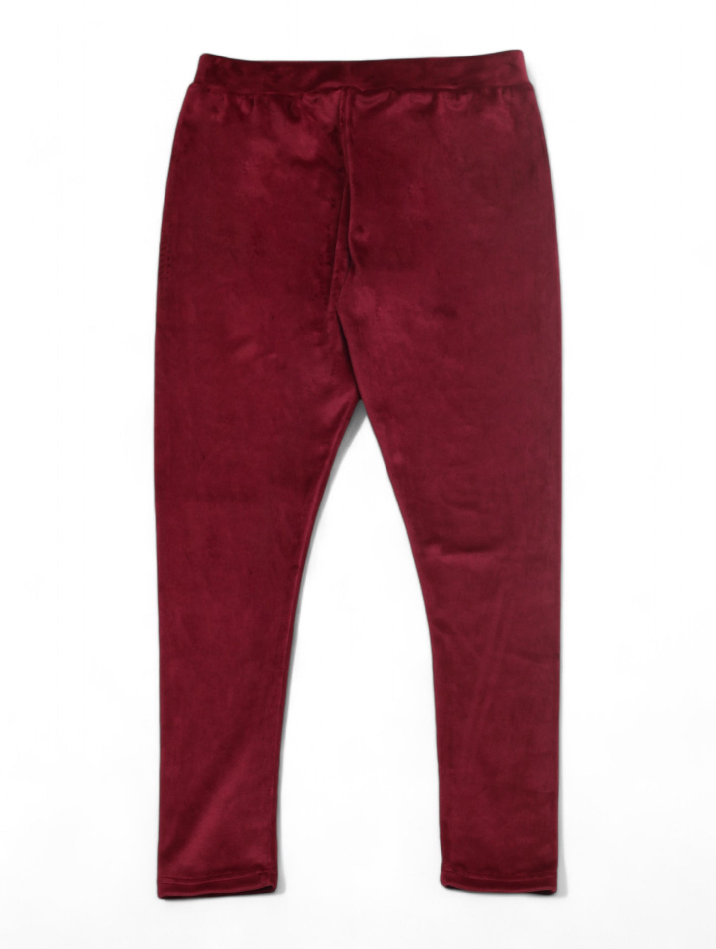 Solid Velvet Leggings - Maroon