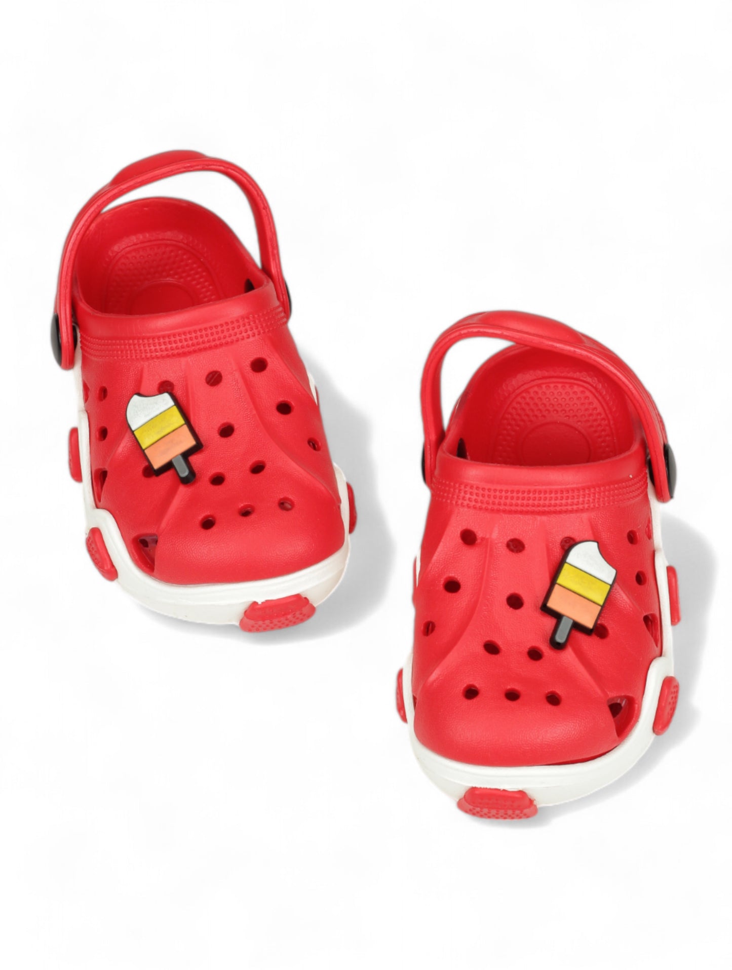 Ice Red Applique Anti-Slip Clogs - Red