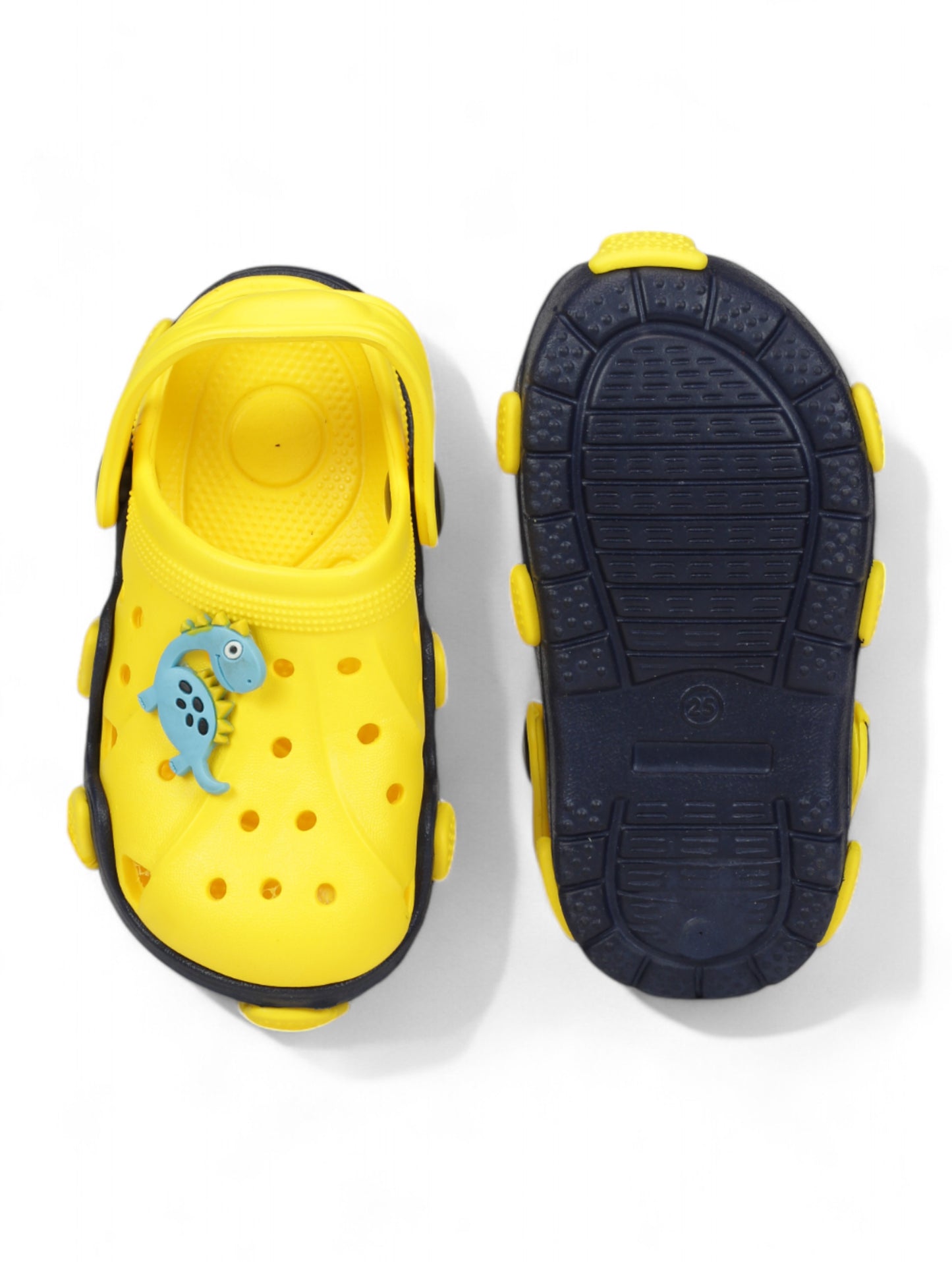 Dinosaur Applique Anti-Slip Clogs - Yellow