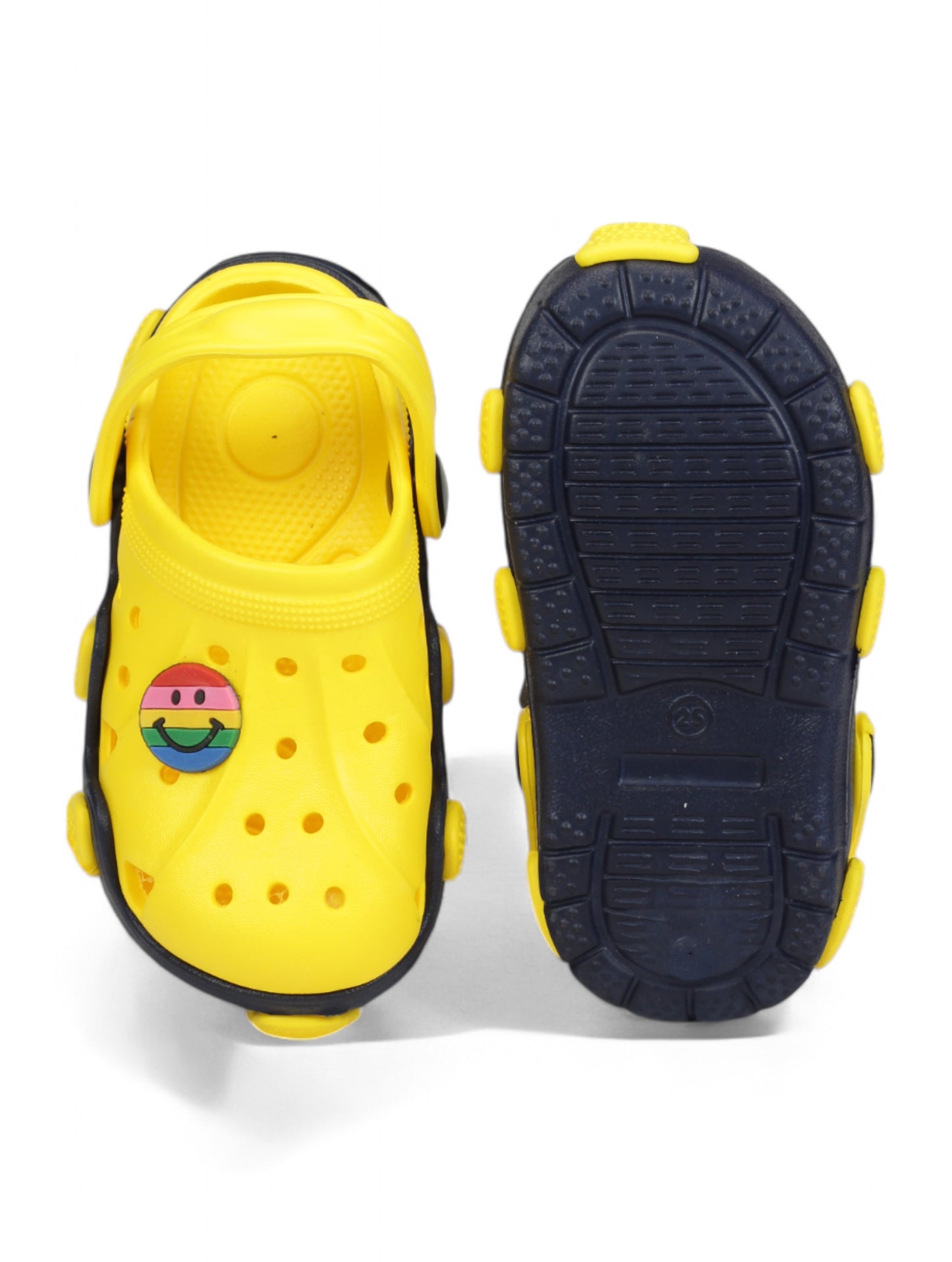 Smily Applique Anti-Slip Clogs - Yellow