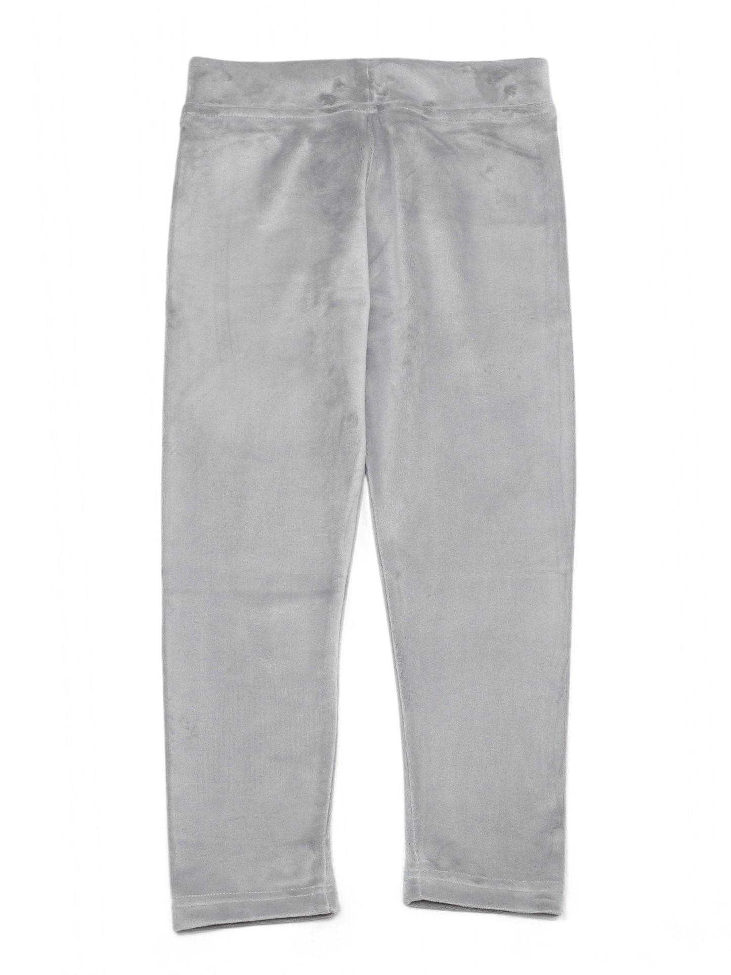 Solid Velvet Leggings - Grey
