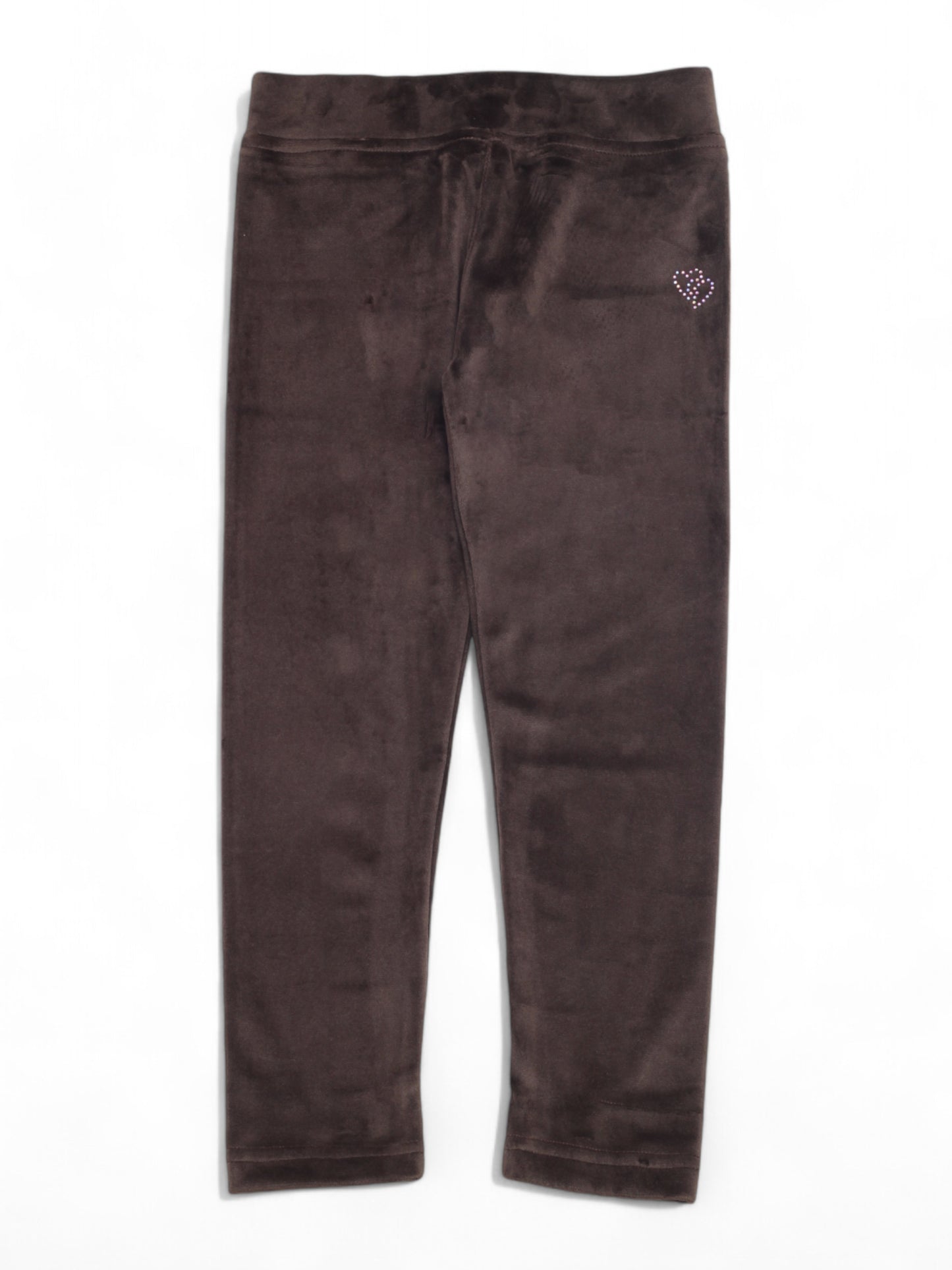 Solid Velvet Leggings - Brown