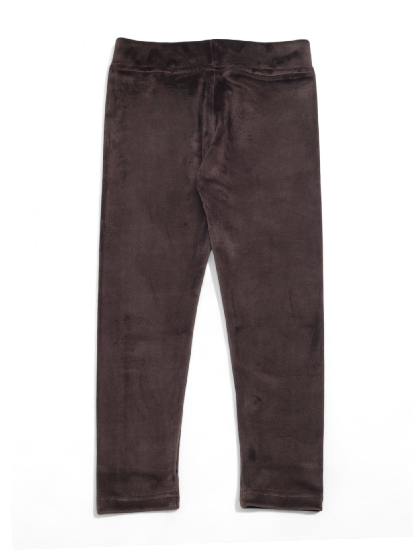 Solid Velvet Leggings - Brown