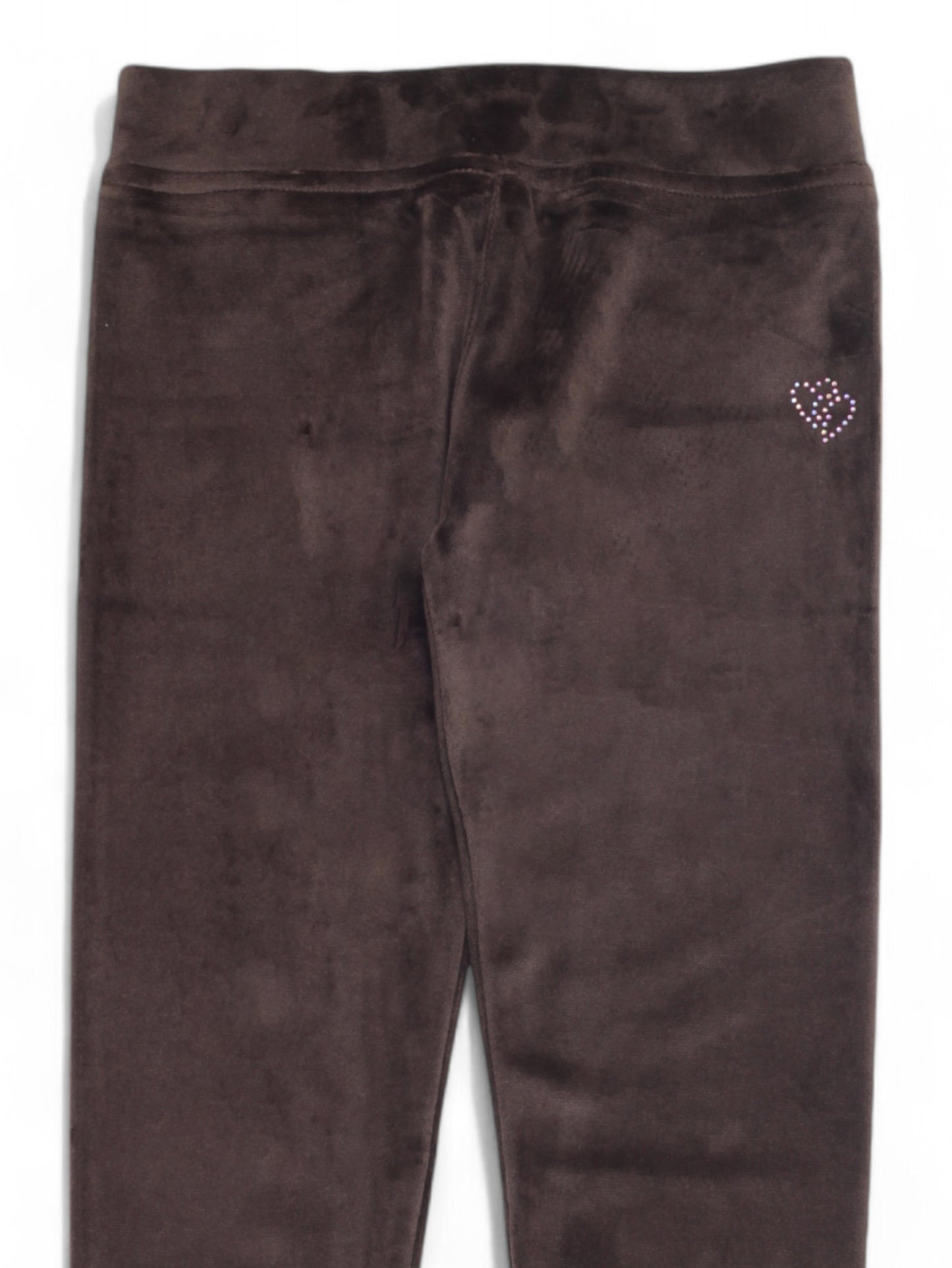 Solid Velvet Leggings - Brown