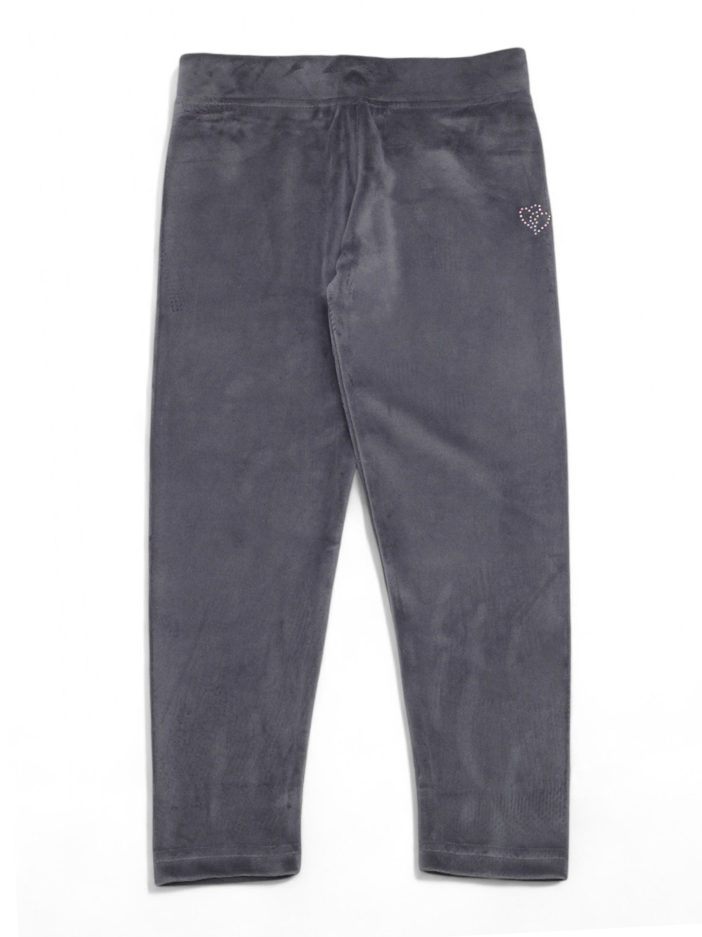 Solid Velvet Leggings - Dark Grey