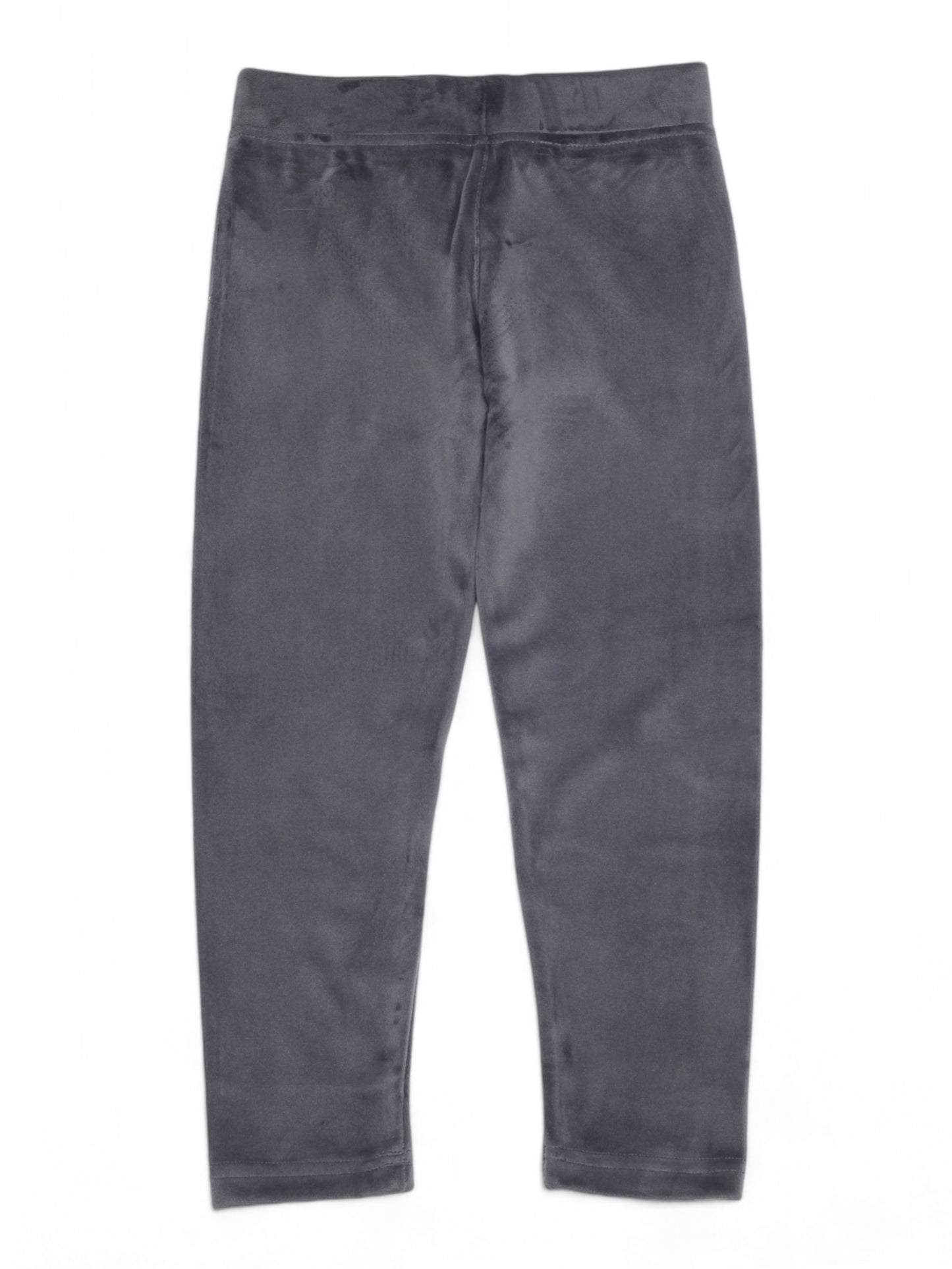 Solid Velvet Leggings - Dark Grey