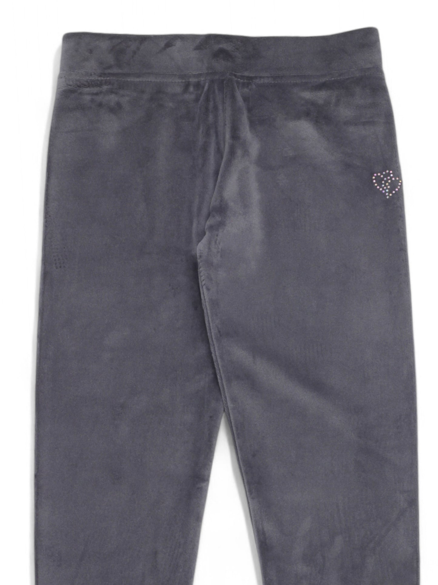 Solid Velvet Leggings - Dark Grey