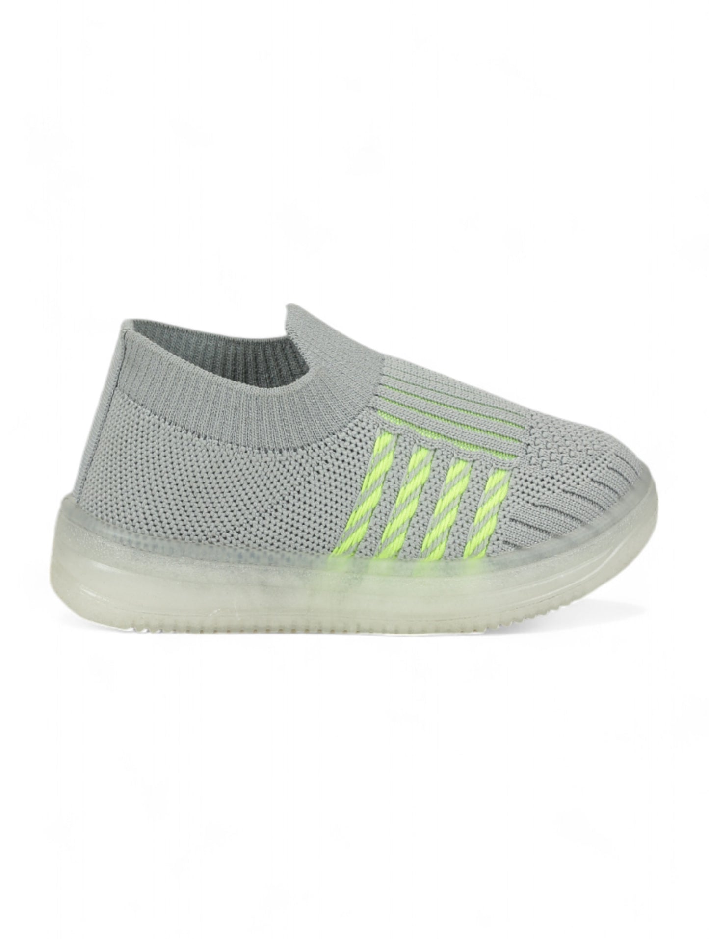 Casual Slip On Shoes With Led Light - Grey