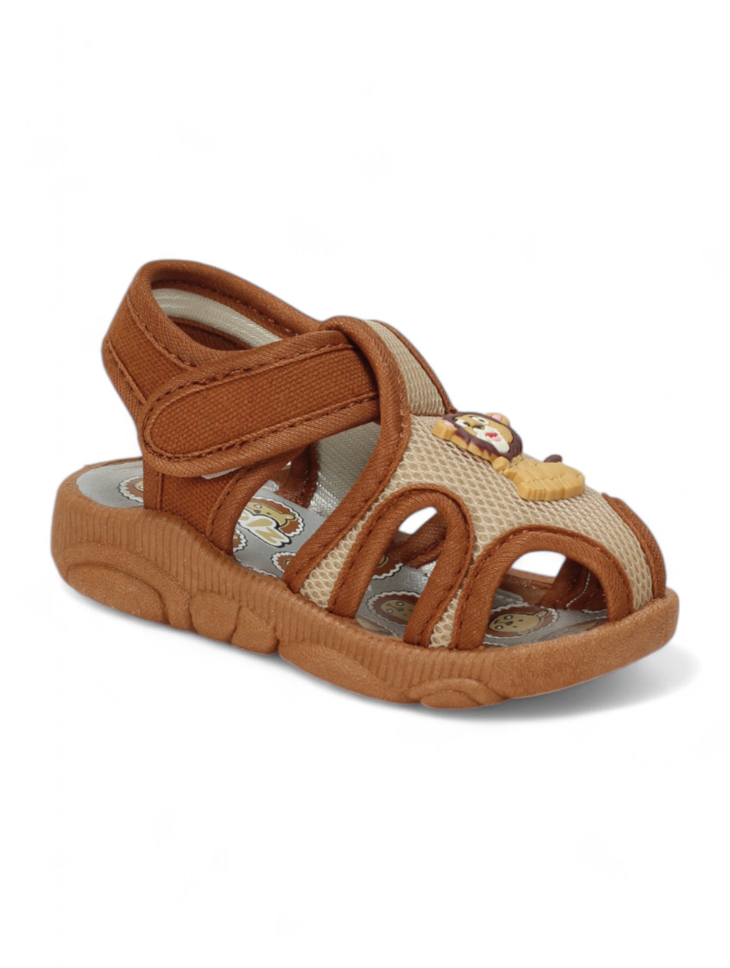 Musical Chu Chu Sandals With Velcro Closing - Brown