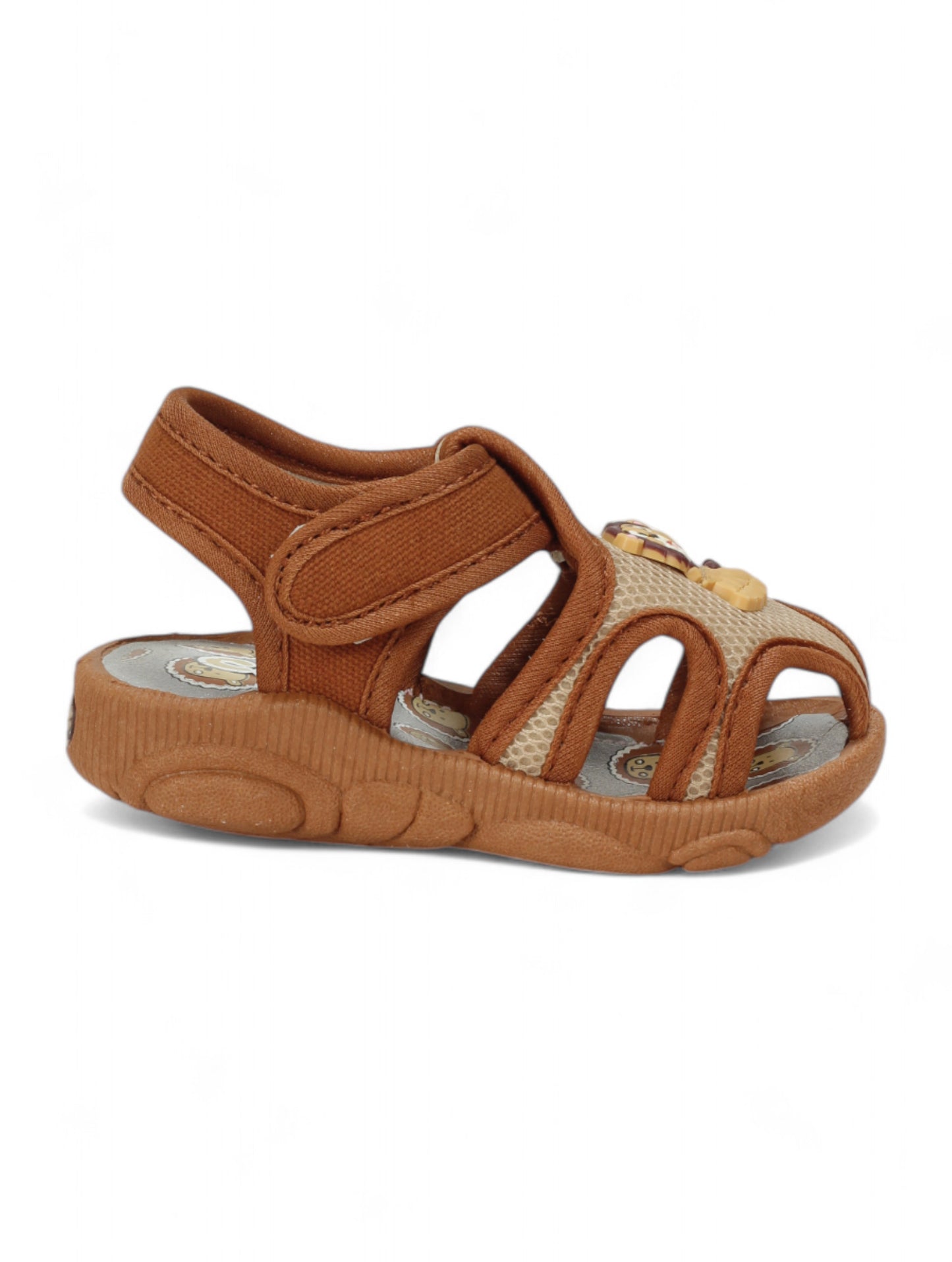 Musical Chu Chu Sandals With Velcro Closing - Brown