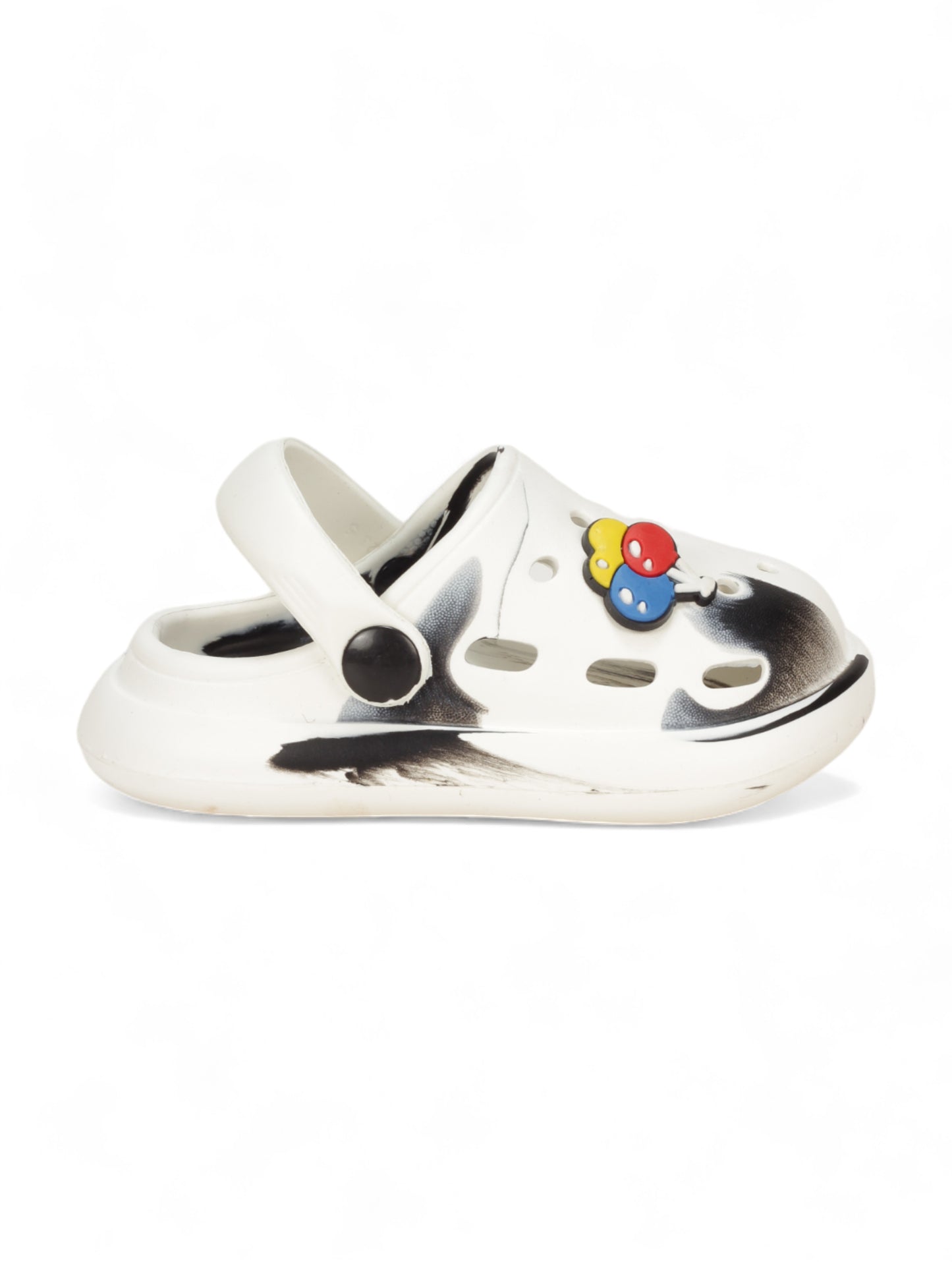 Marble Look Balloon Applique Anti-Slip Clogs - White