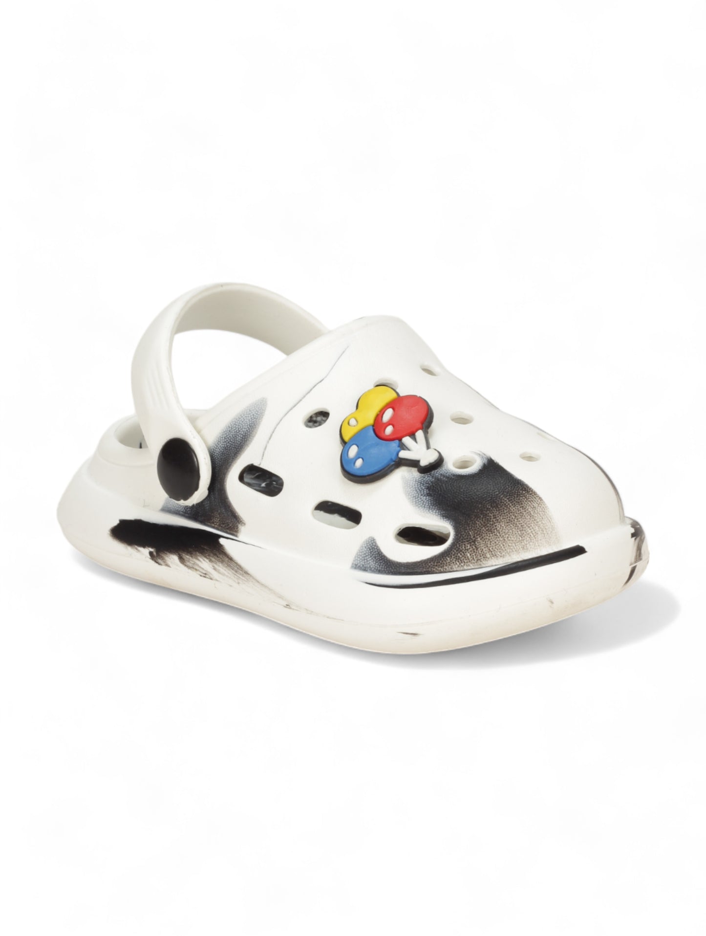 Marble Look Balloon Applique Anti-Slip Clogs - White