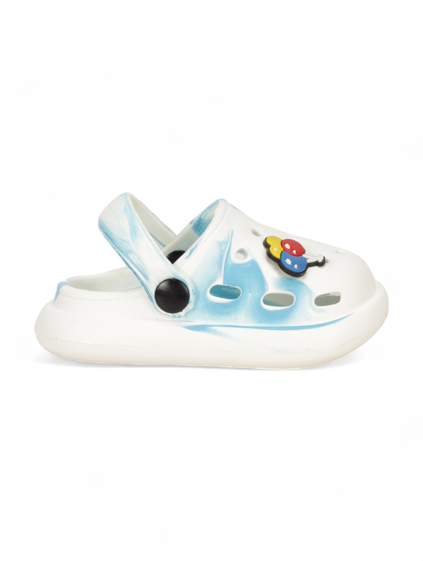 Marble Look Balloon Applique Anti-Slip Clogs - White