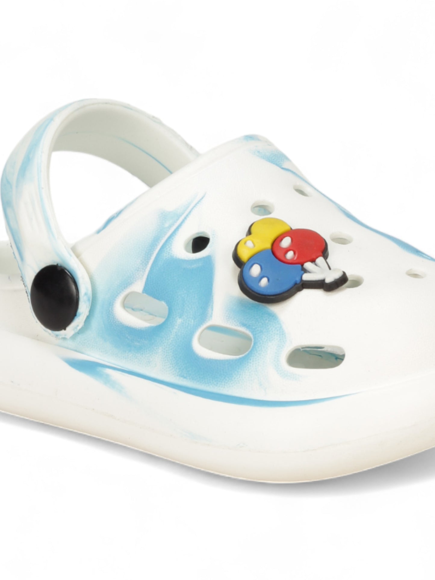 Marble Look Balloon Applique Anti-Slip Clogs - White