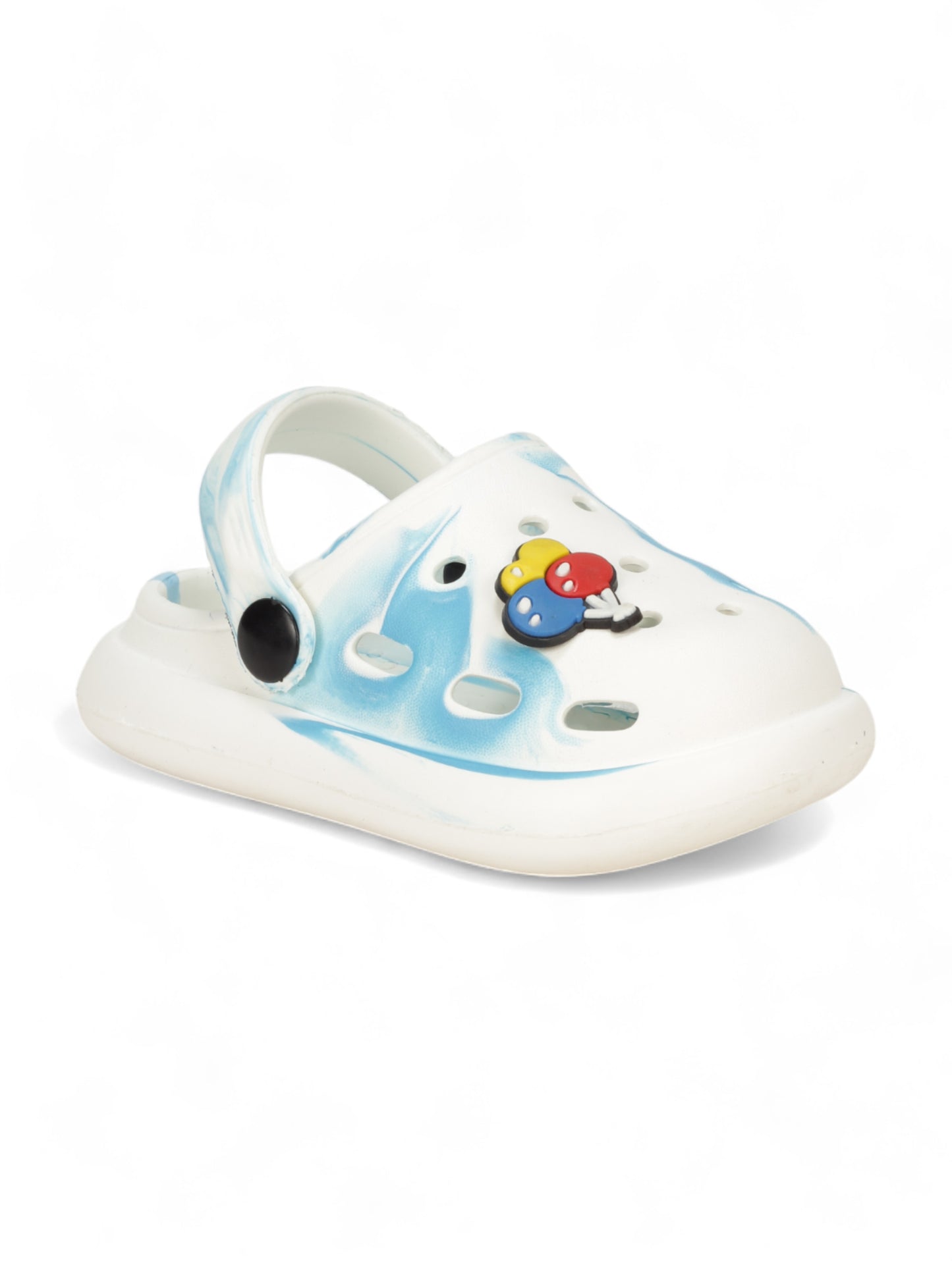 Marble Look Balloon Applique Anti-Slip Clogs - White