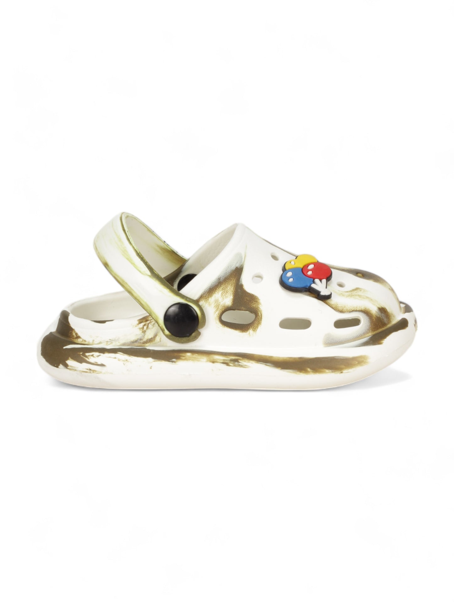 Marble Look Balloon Applique Anti-Slip Clogs - White