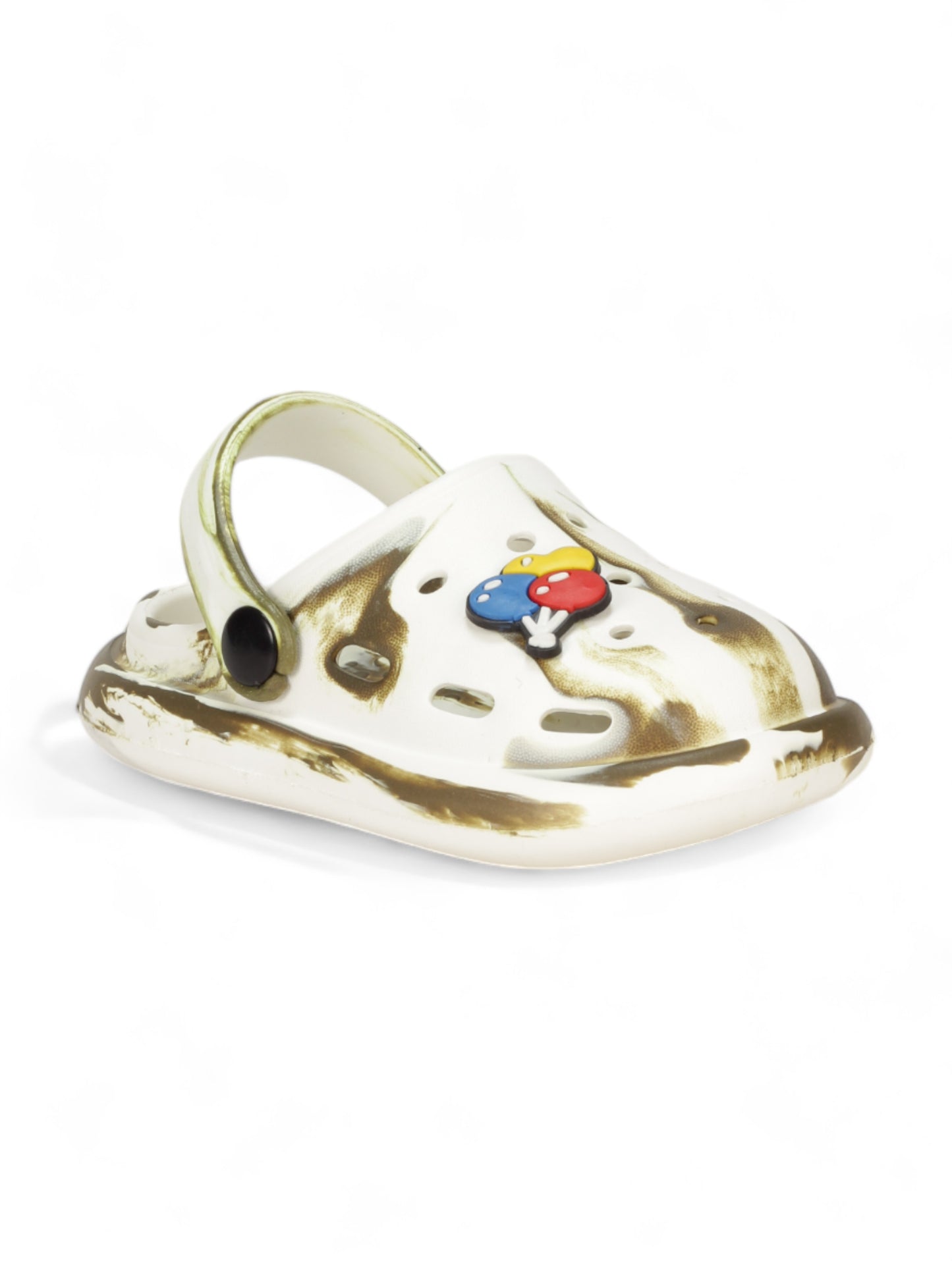 Marble Look Balloon Applique Anti-Slip Clogs - White
