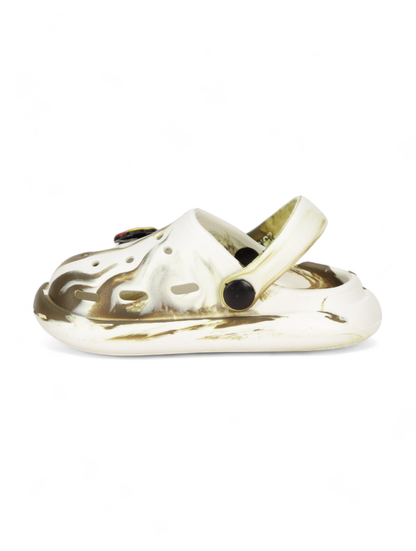 Marble Look Balloon Applique Anti-Slip Clogs - White